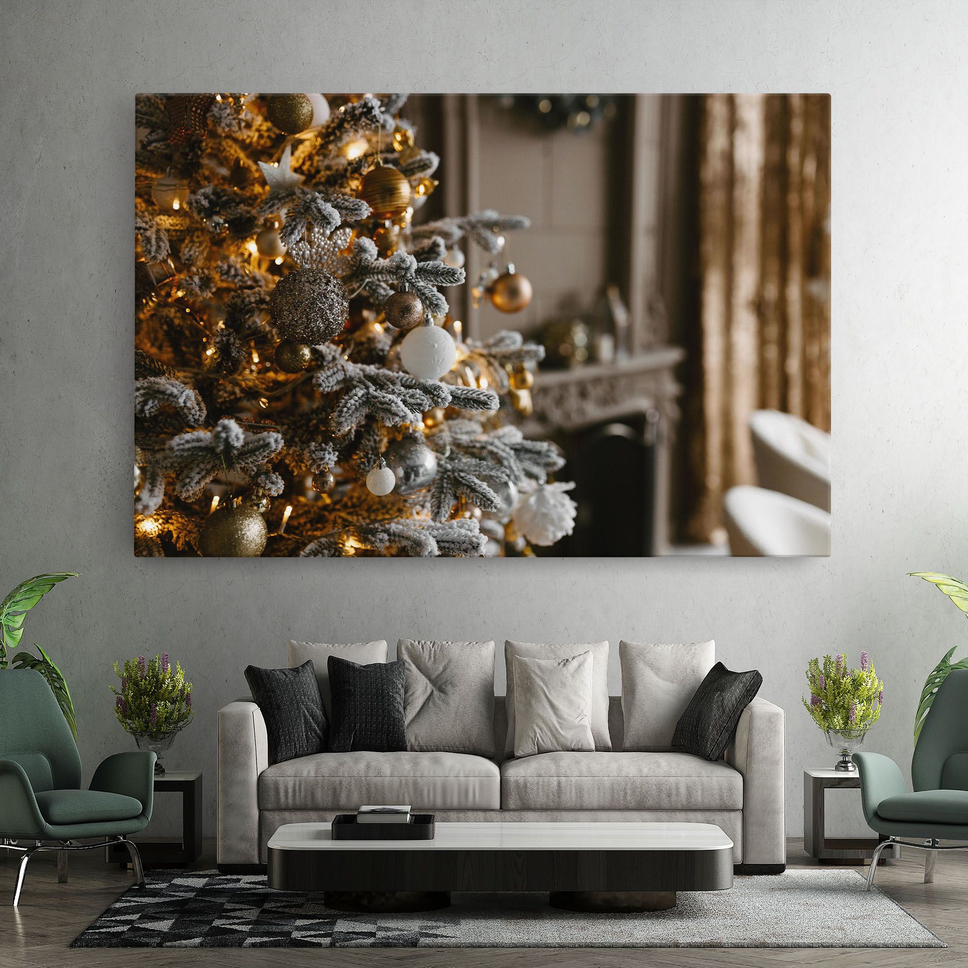 Gold Christmas Decorations mockup 7