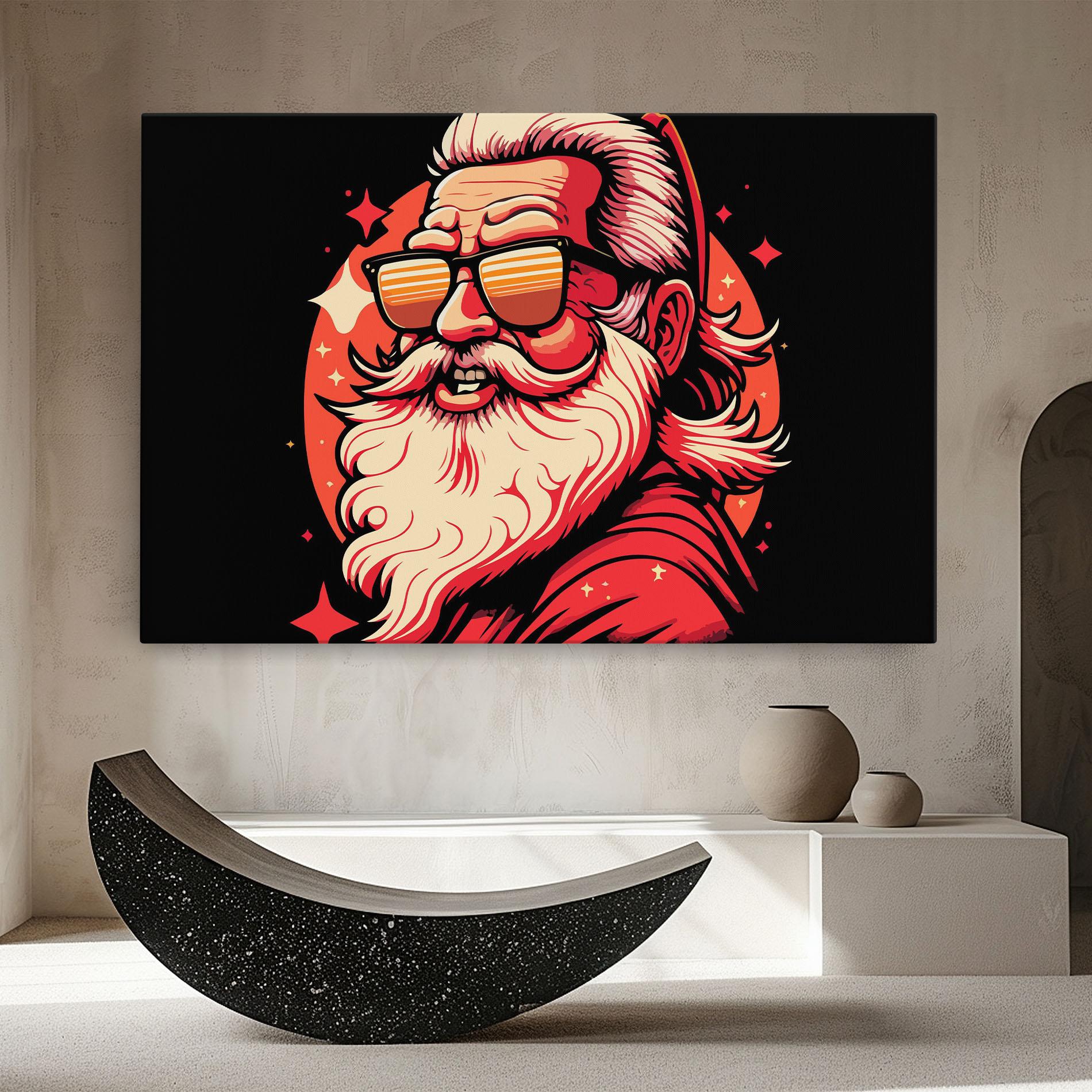 Картина на платно Glasses Santa mockup 8