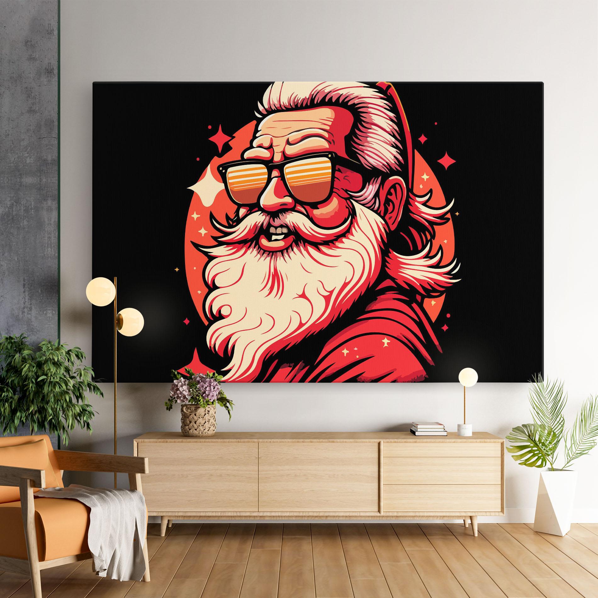 Картина на платно Glasses Santa mockup 9