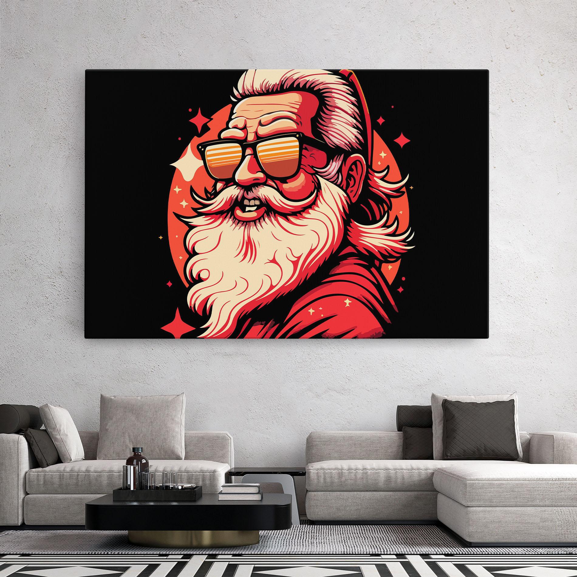 Картина на платно Glasses Santa mockup 2