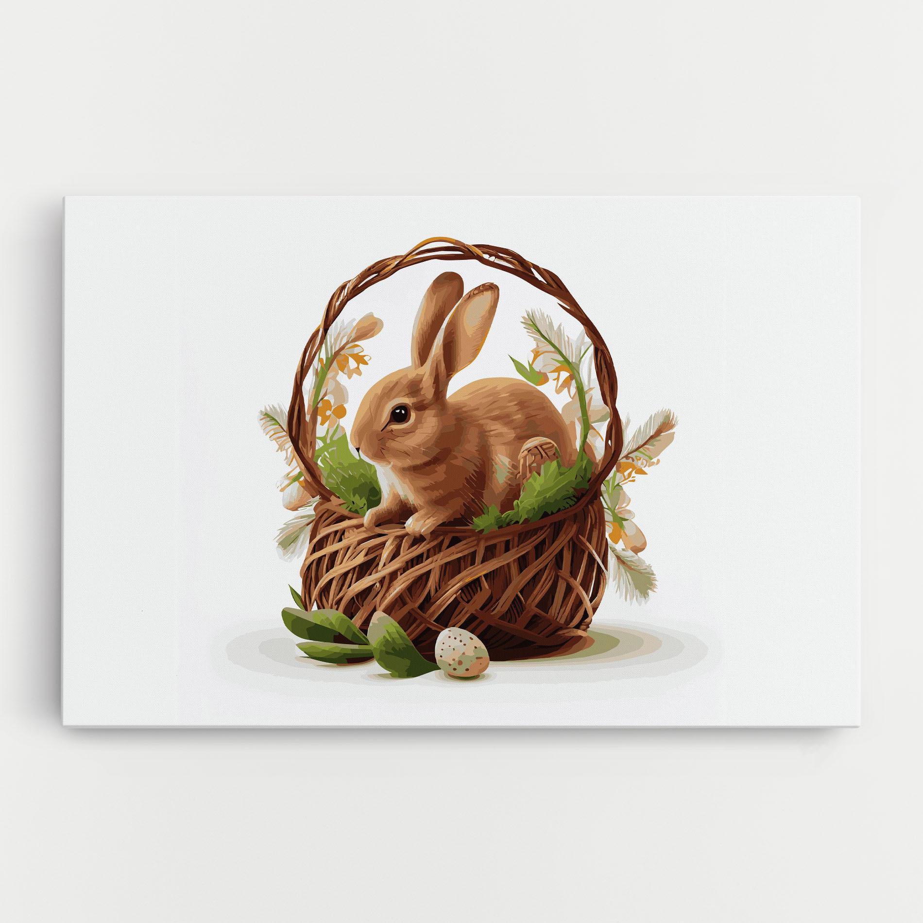 Картина на платно Bunny In Basket mockup 0