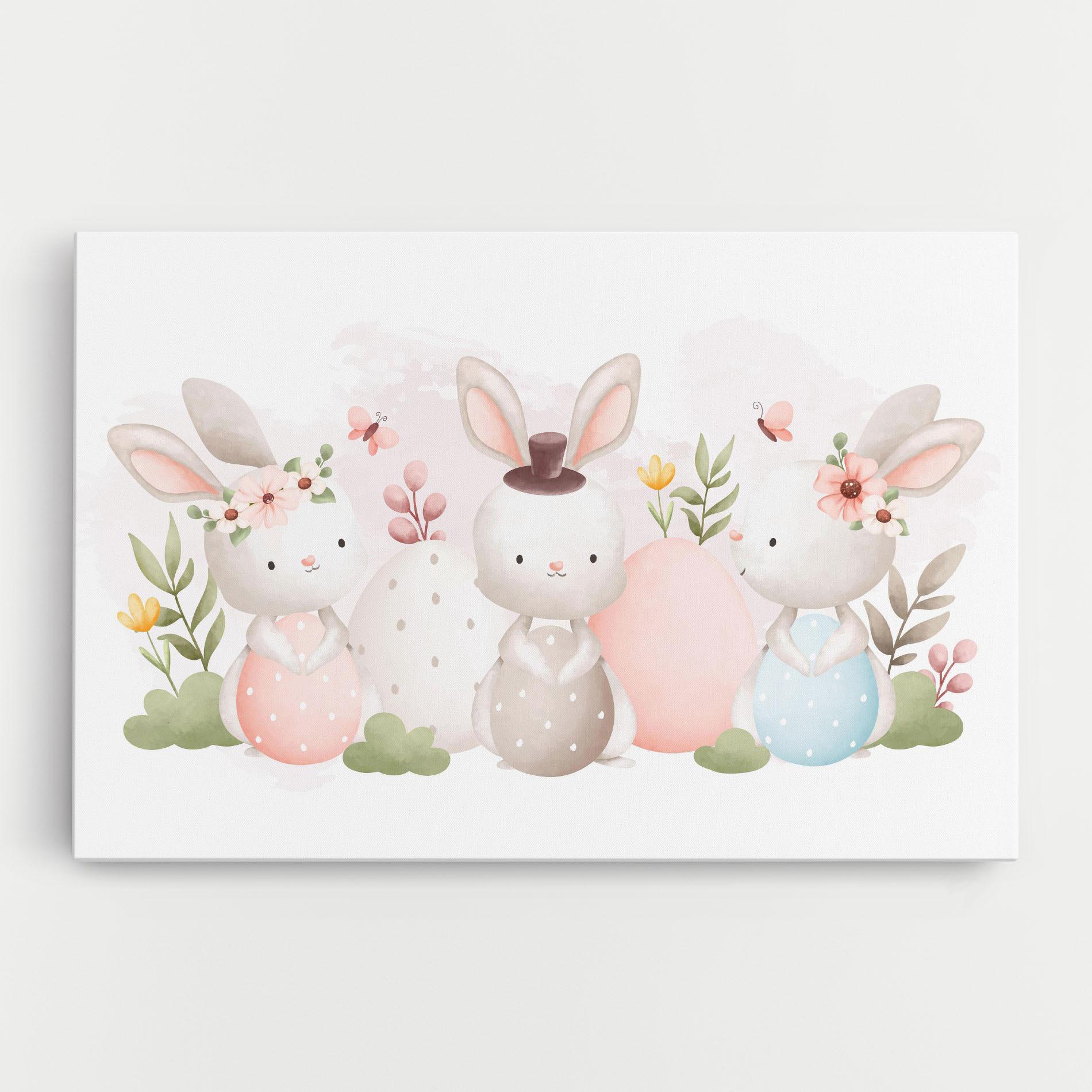 Картина на платно Bunny With Hat mockup 0