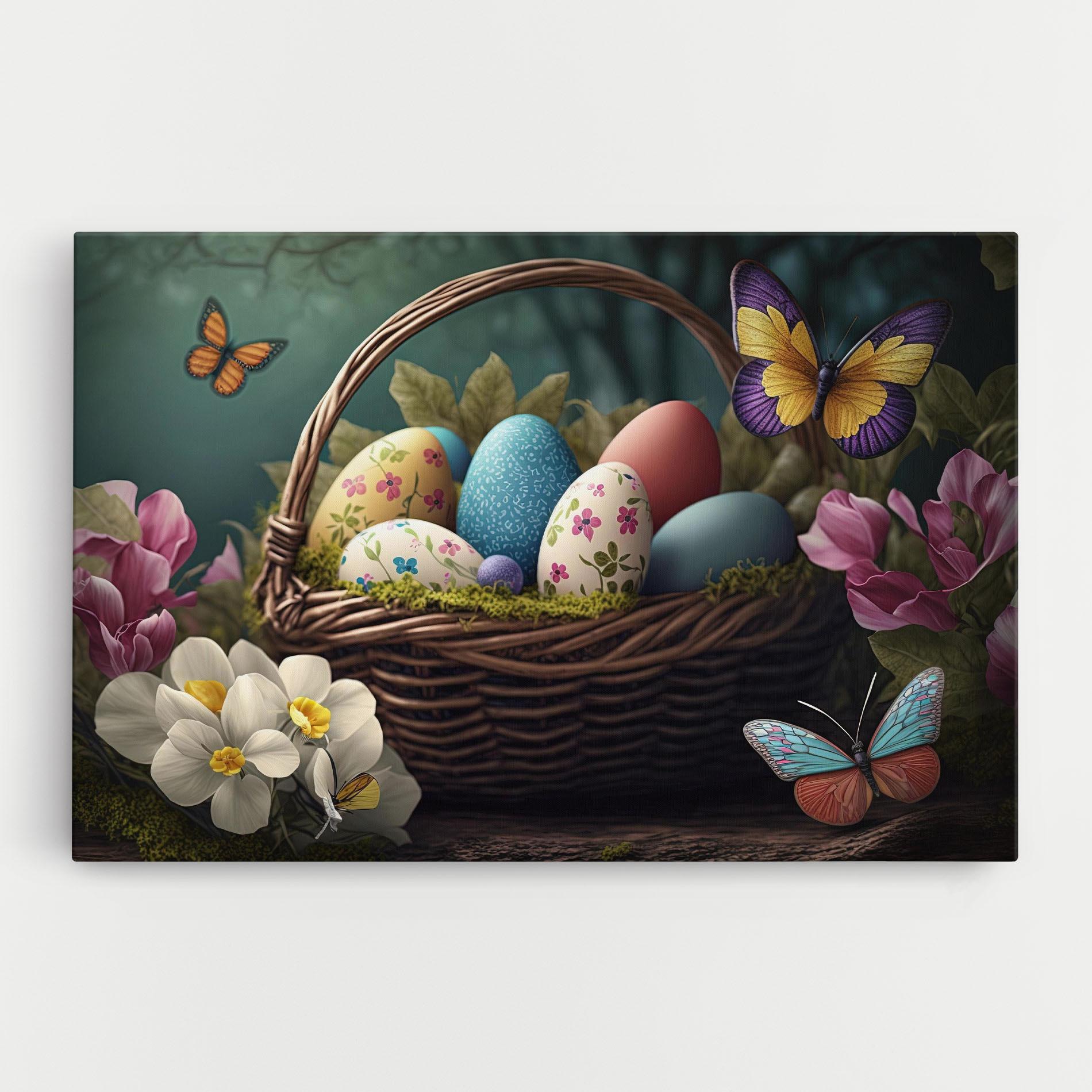 Картина на платно Easter Eggs Butterfly mockup 0