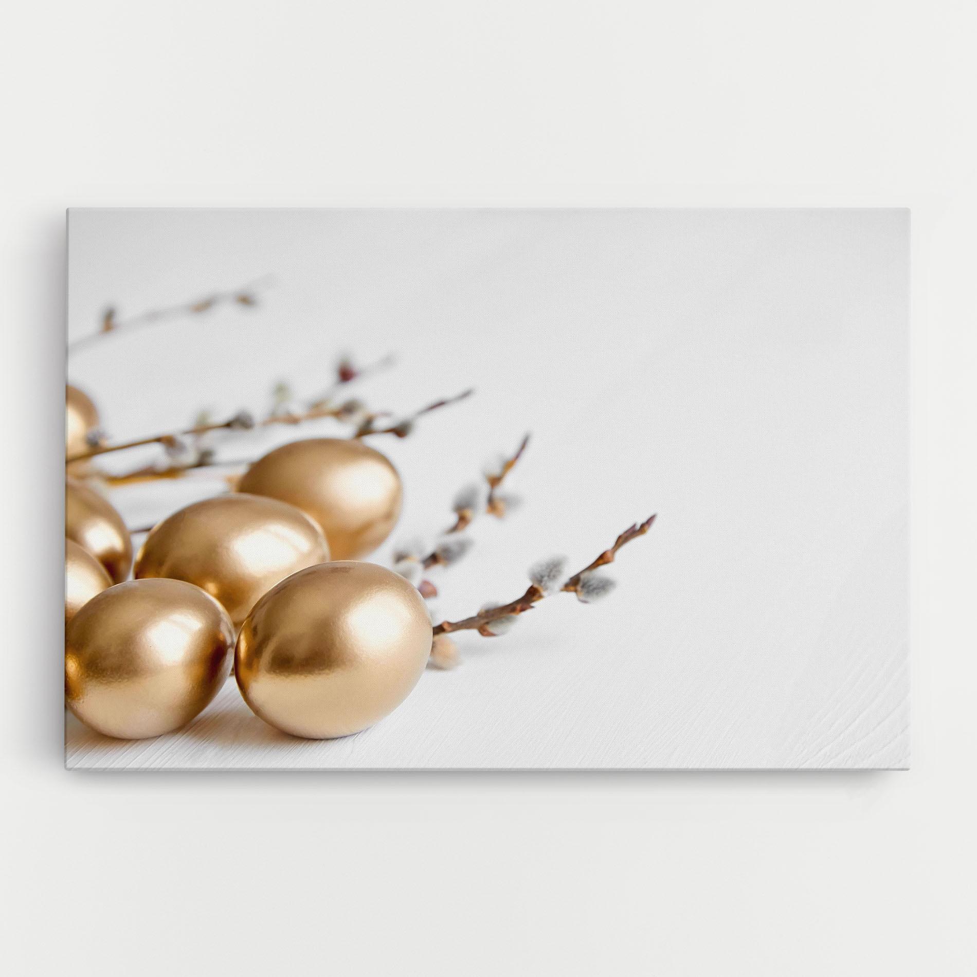 Картина на платно Easter Gold Eggs mockup 0