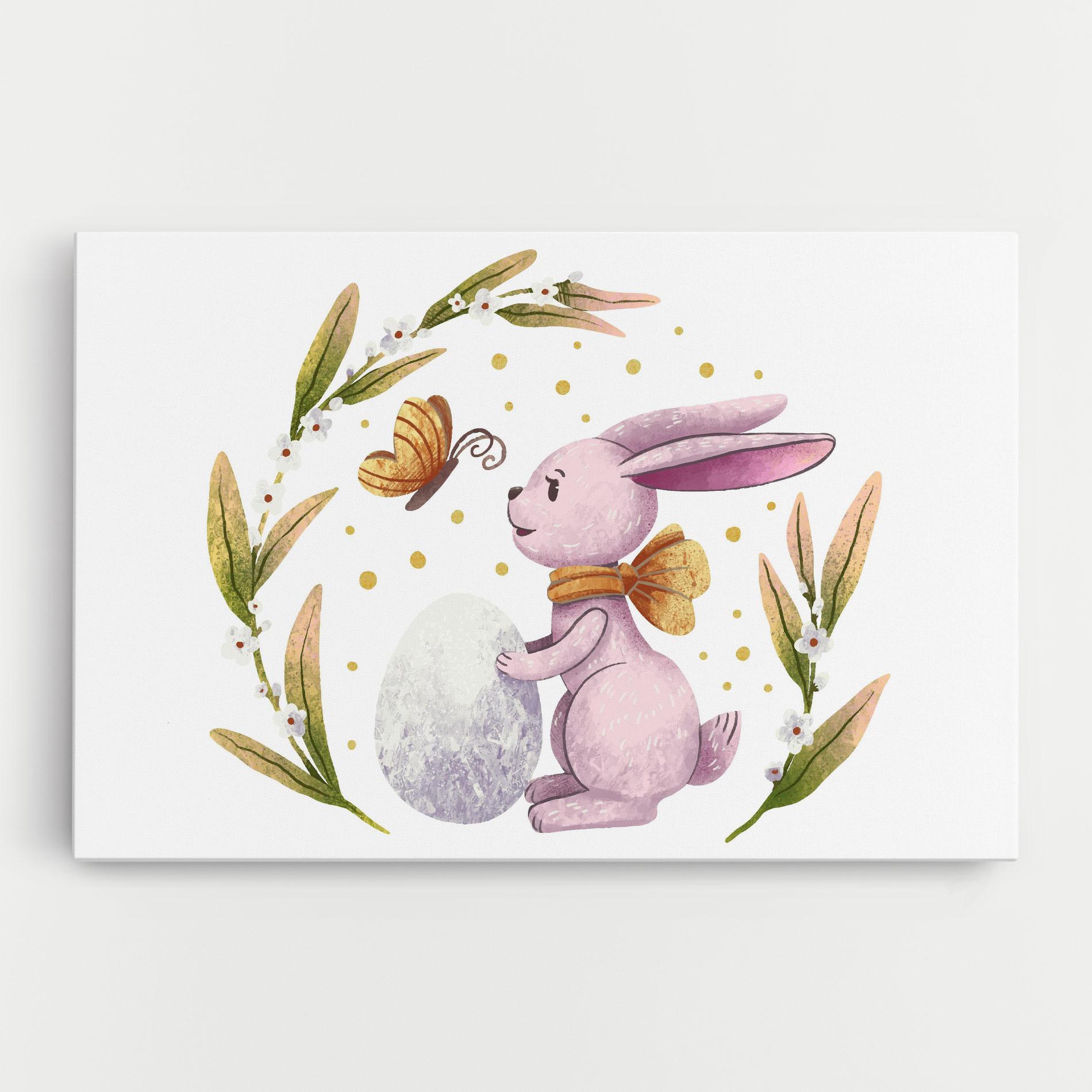 Картина на платно Easter Pink Bunny mockup 0
