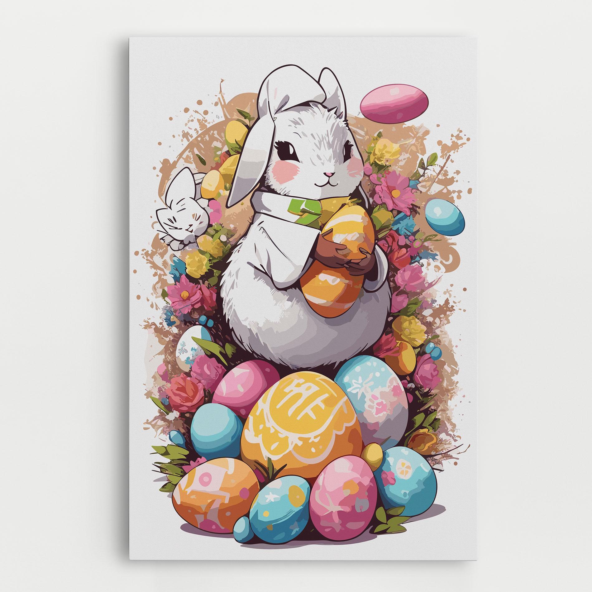 Картина на платно White Easter Bunny mockup 0