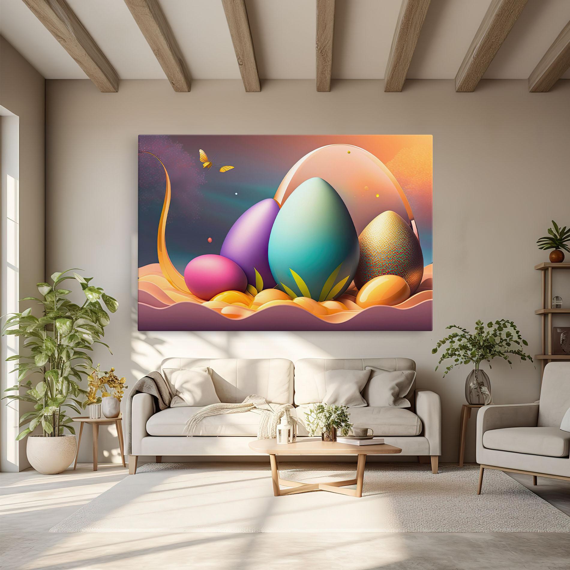 Картина на платно Big Blue Easter Egg mockup 6