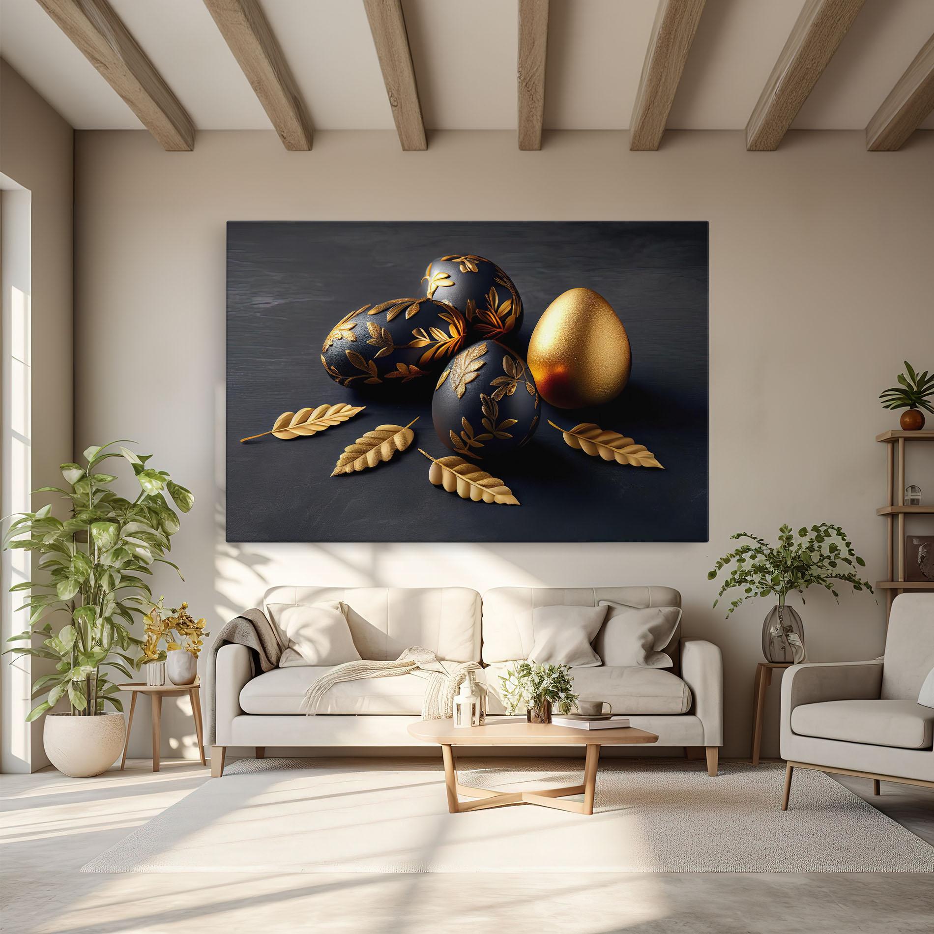 Картина на платно Black Gold Egs mockup 6