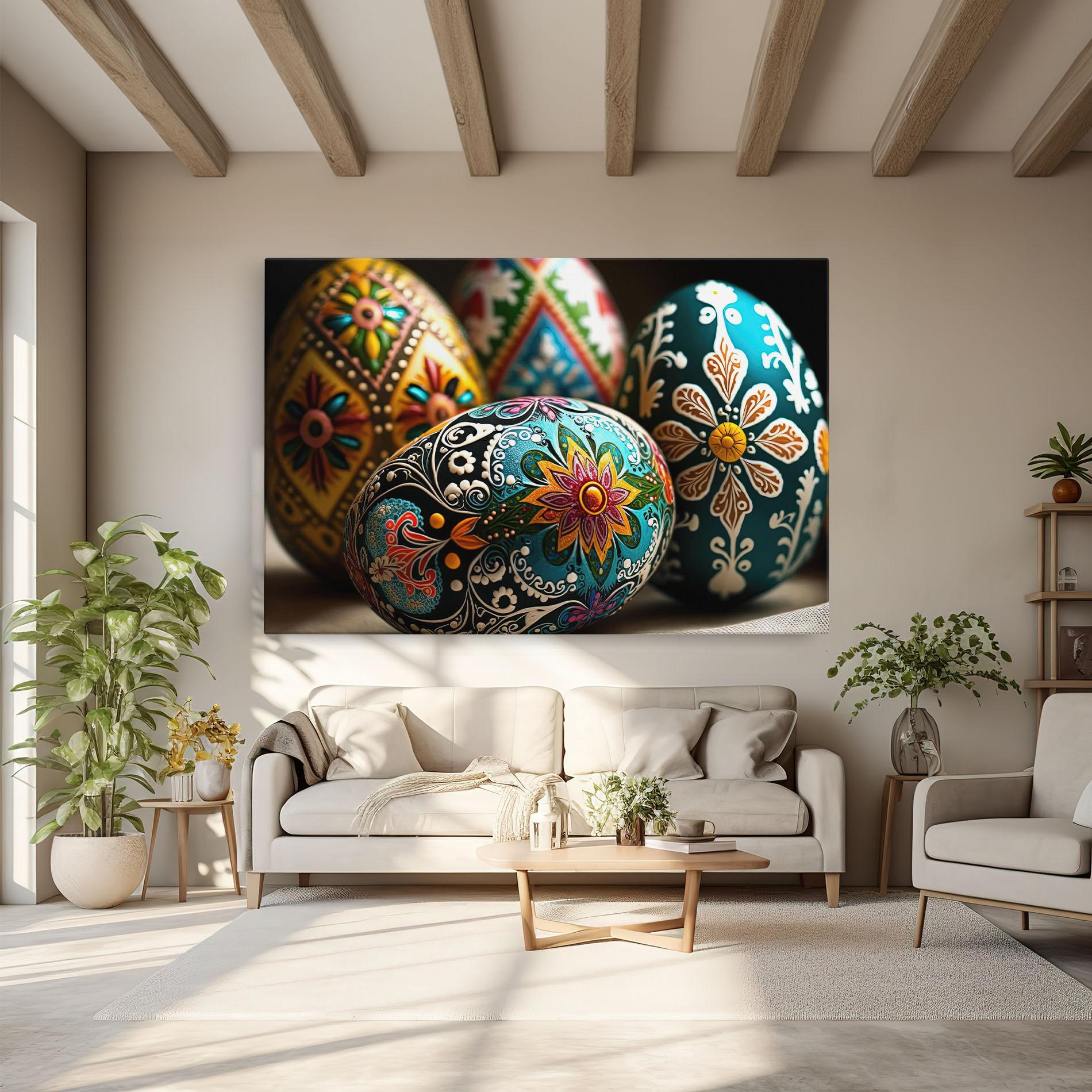 Картина на платно Easter Eggs Ornament mockup 6