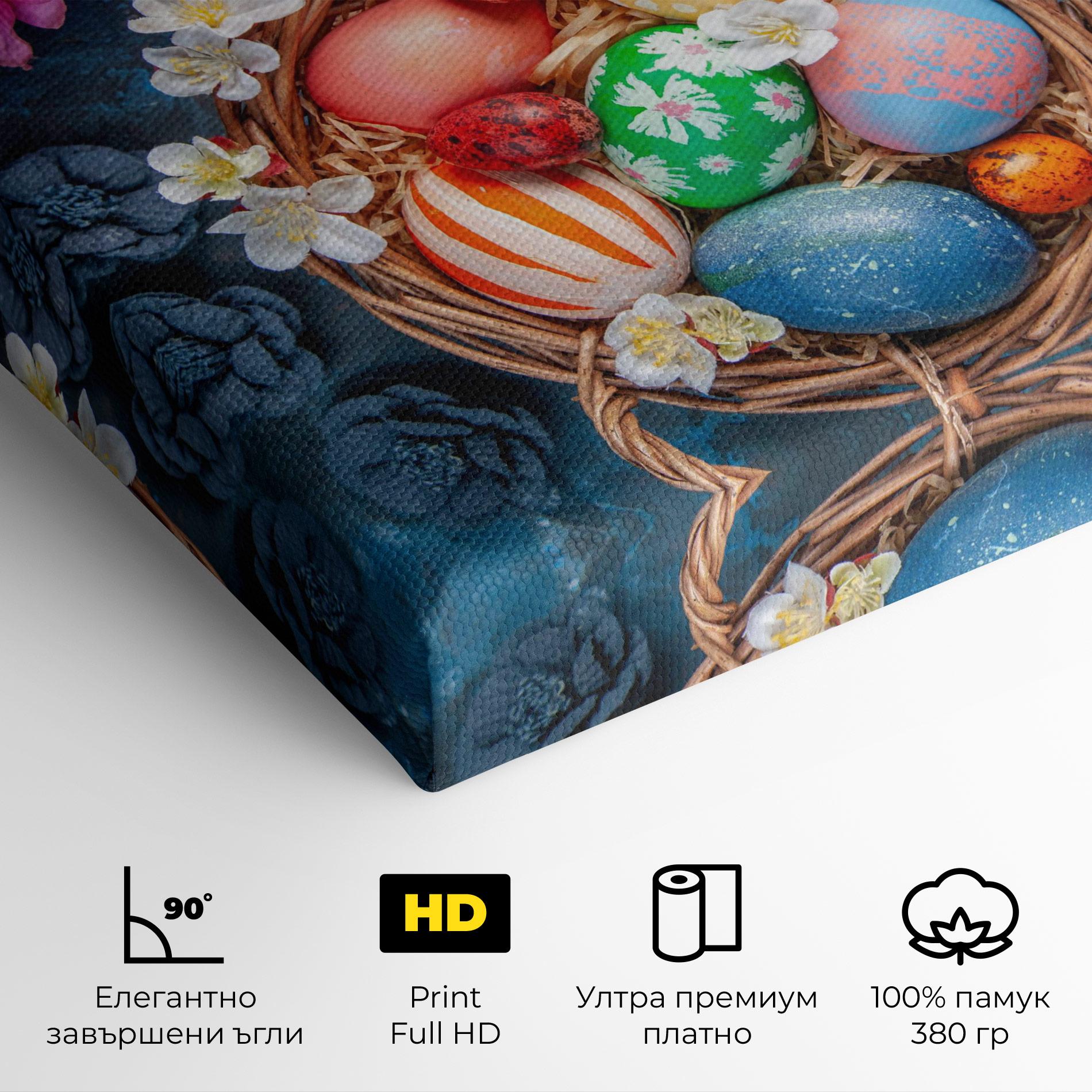 Картина на платно Colored Easter Eggs mockup 4