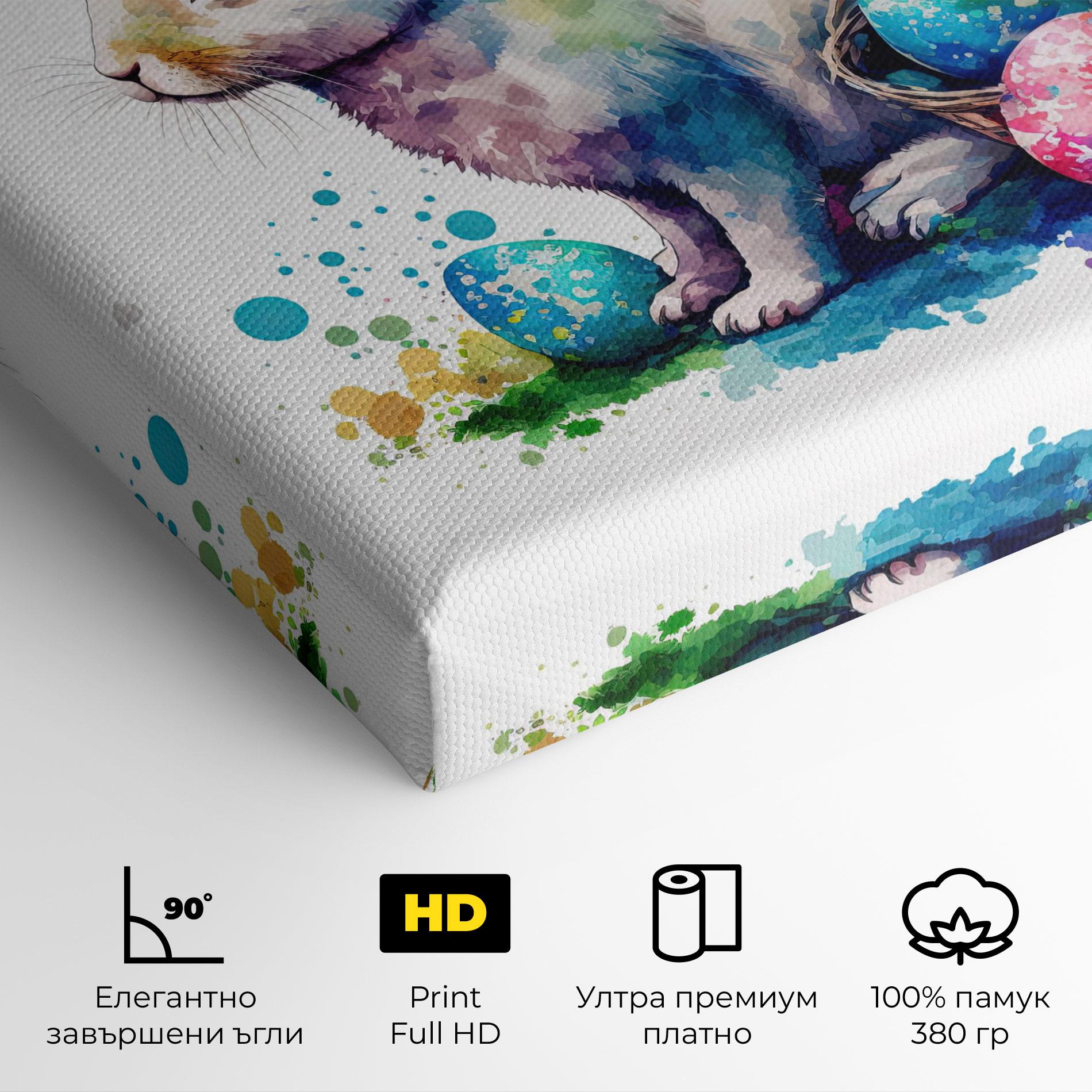 Картина на платно Easter Bunny Watercolor mockup 4