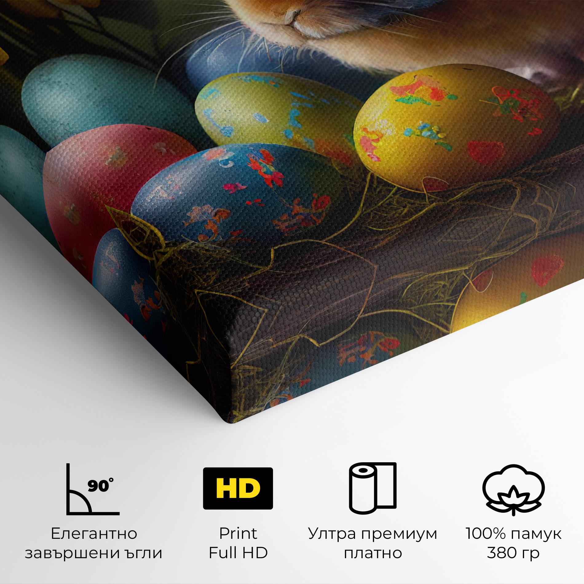Картина на платно Easter Cute Rabbit mockup 4