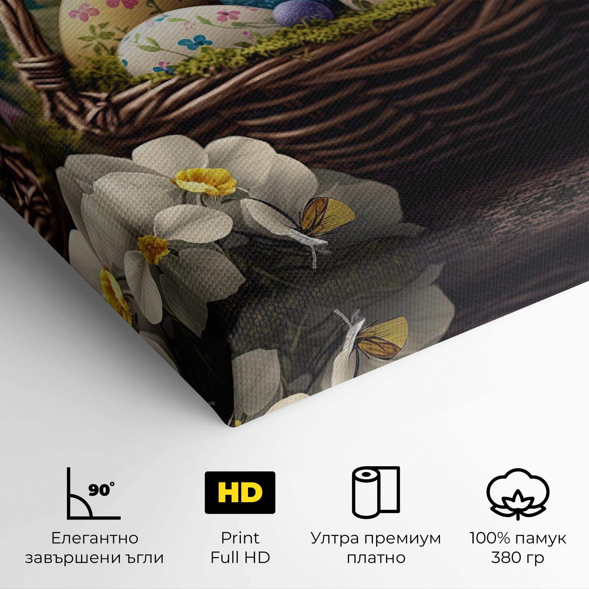 Картина на платно Easter Eggs Butterfly mockup 4