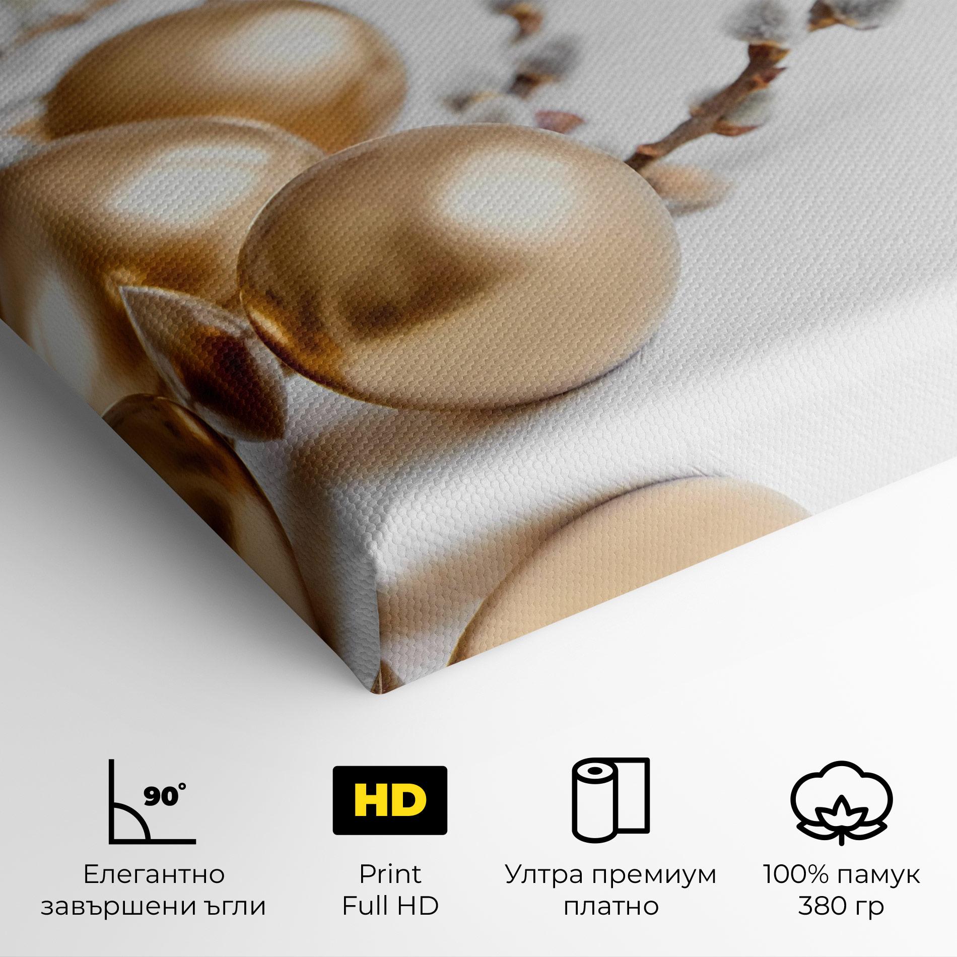 Картина на платно Easter Gold Eggs mockup 4