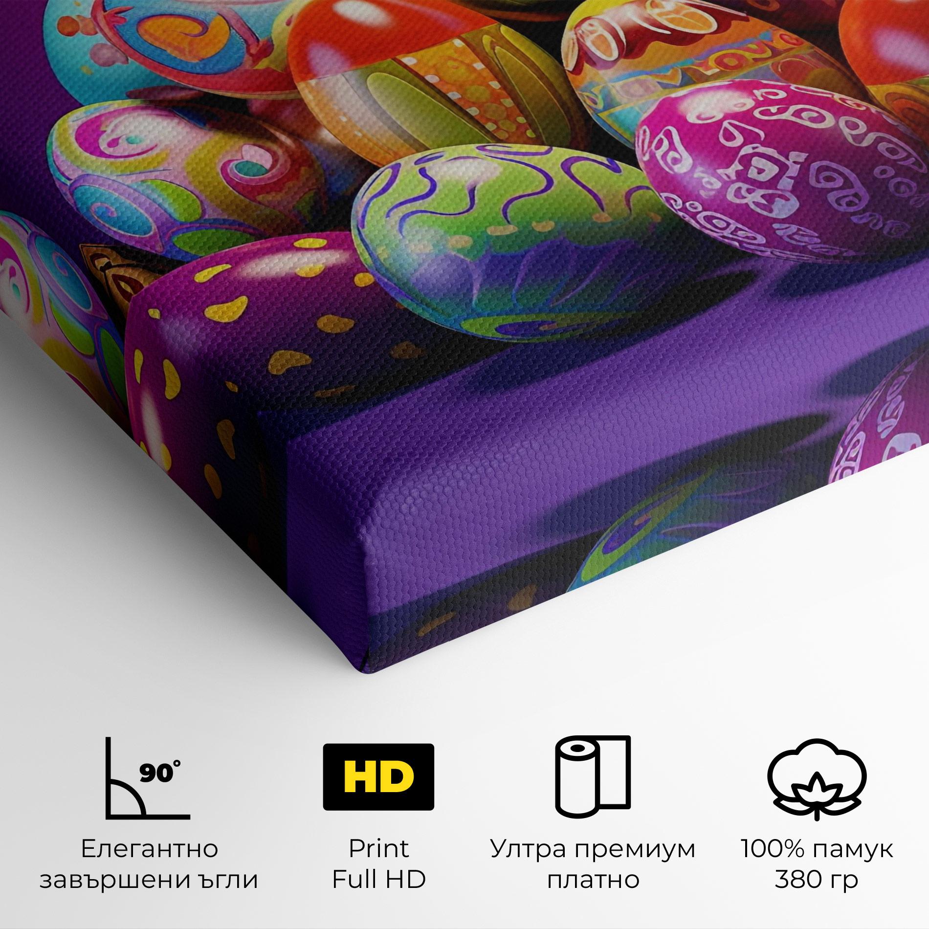 Картина на платно Pile Colorful Eggs mockup 4