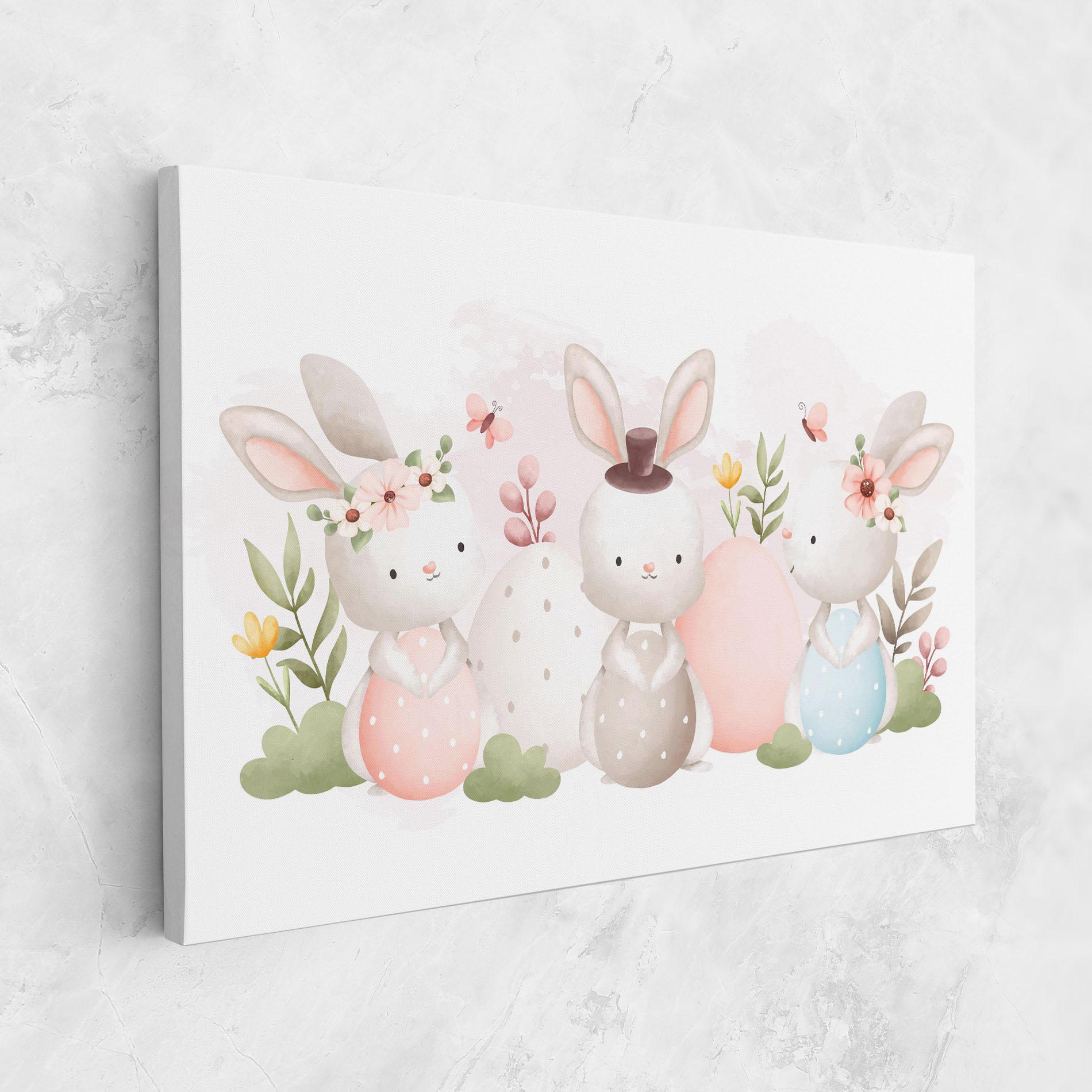 Картина на платно Bunny With Hat mockup 1