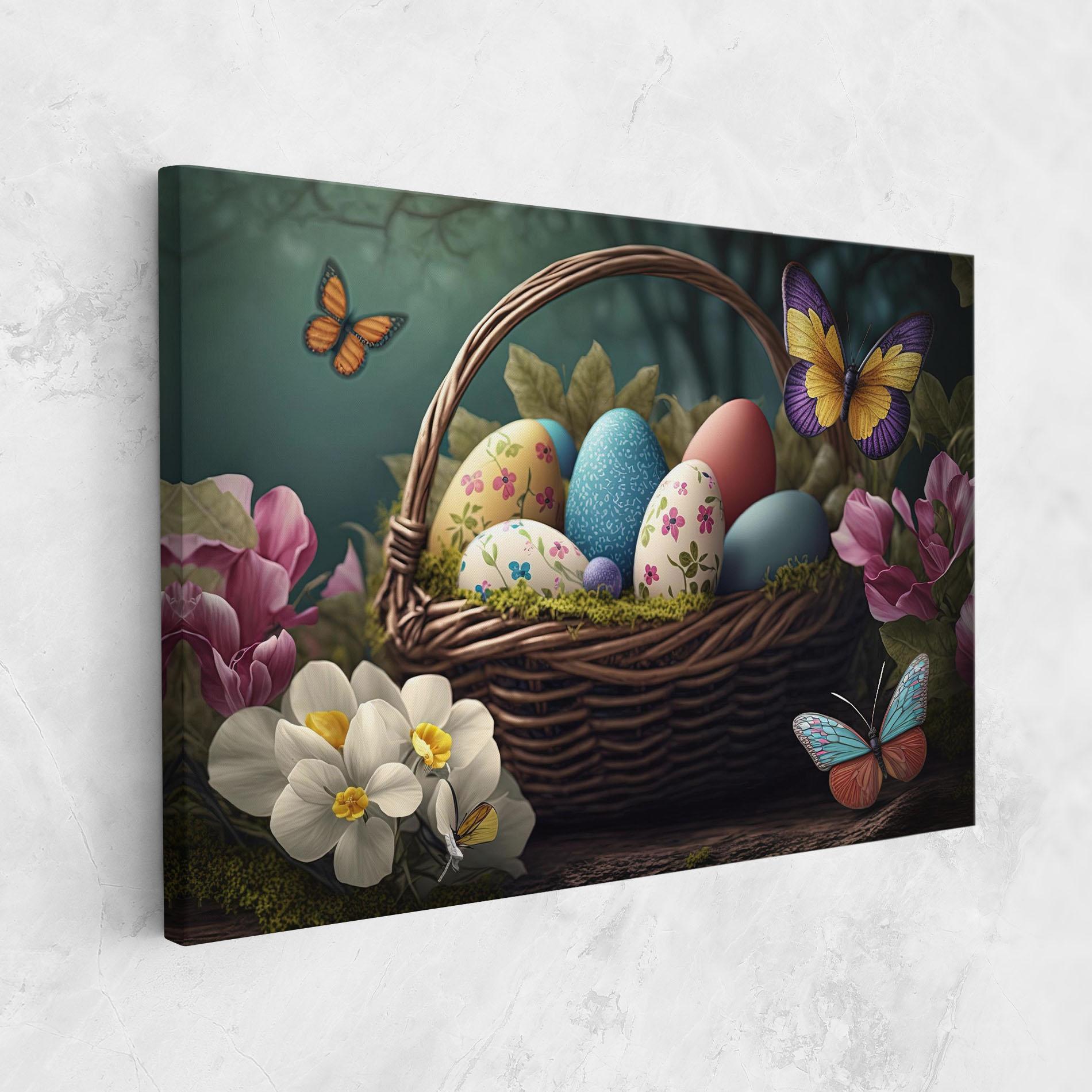 Картина на платно Easter Eggs Butterfly mockup 1