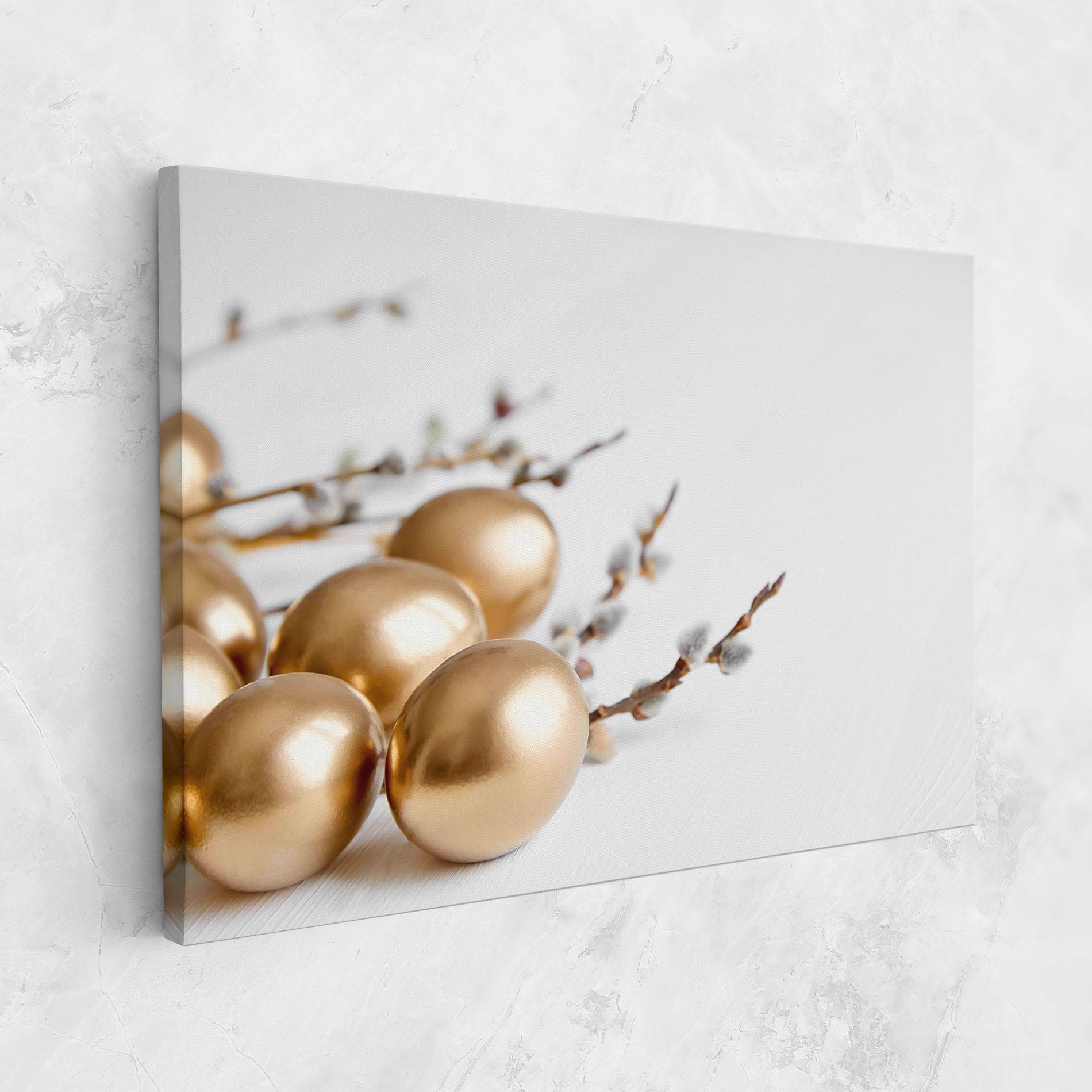 Картина на платно Easter Gold Eggs mockup 1
