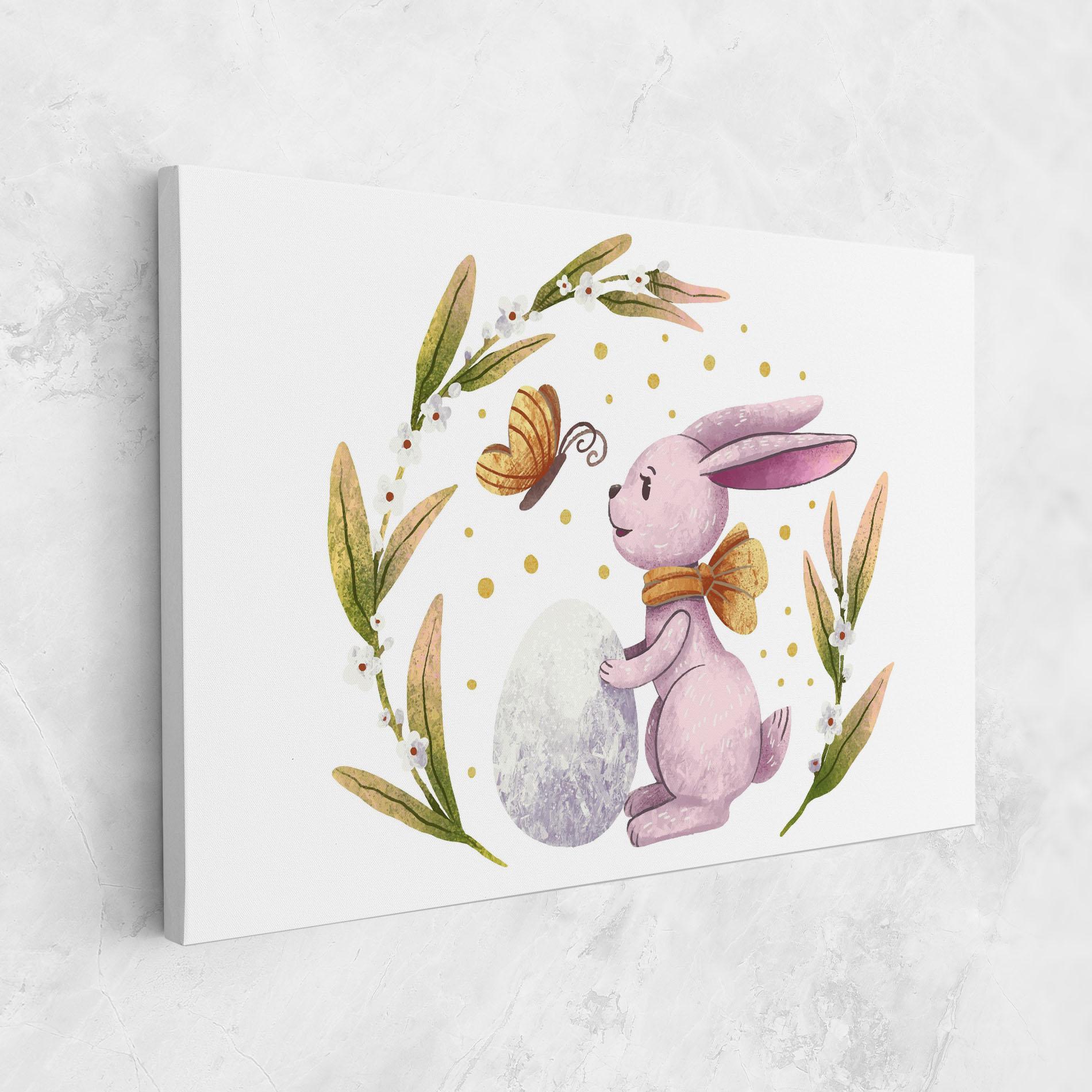 Картина на платно Easter Pink Bunny mockup 1