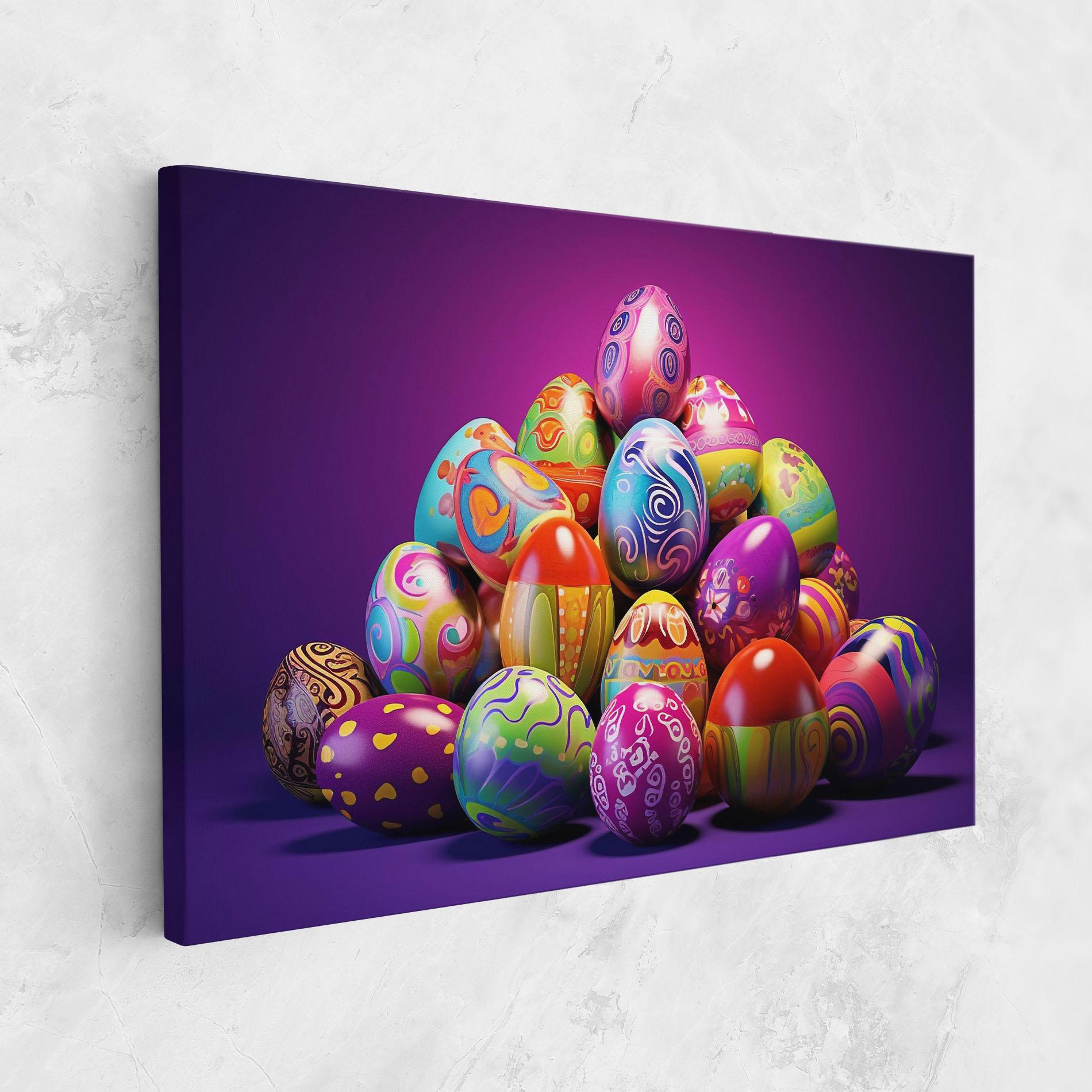 Картина на платно Pile Colorful Eggs mockup 1