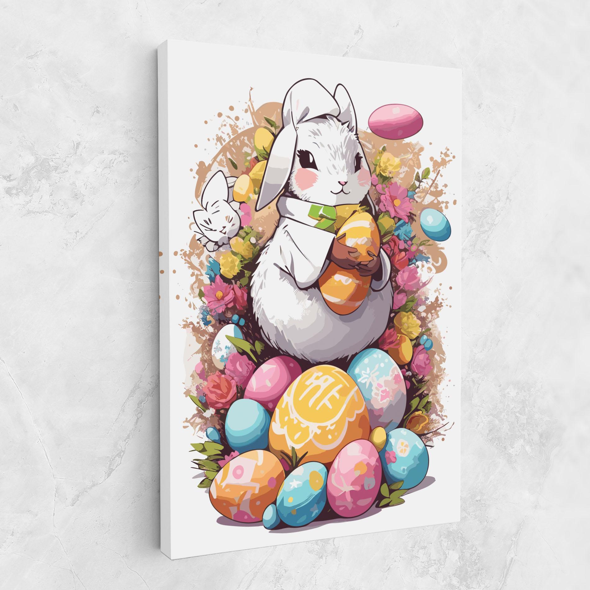 Картина на платно White Easter Bunny mockup 1