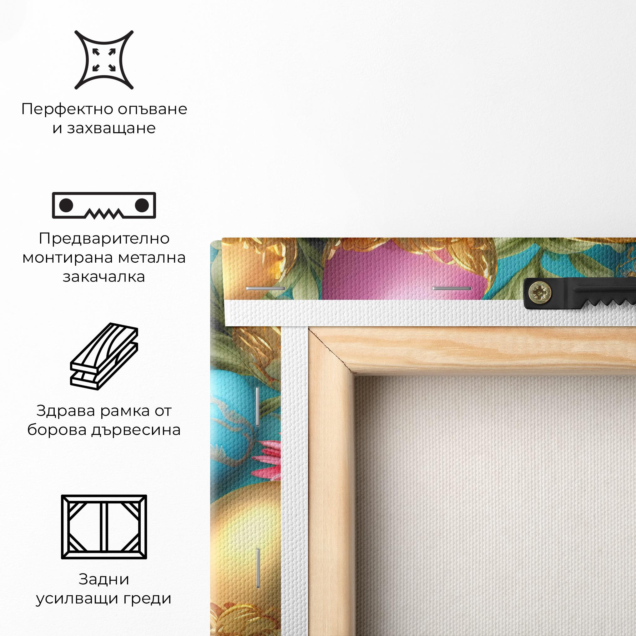 Картина на платно Blue Pink Easter Egs mockup 5