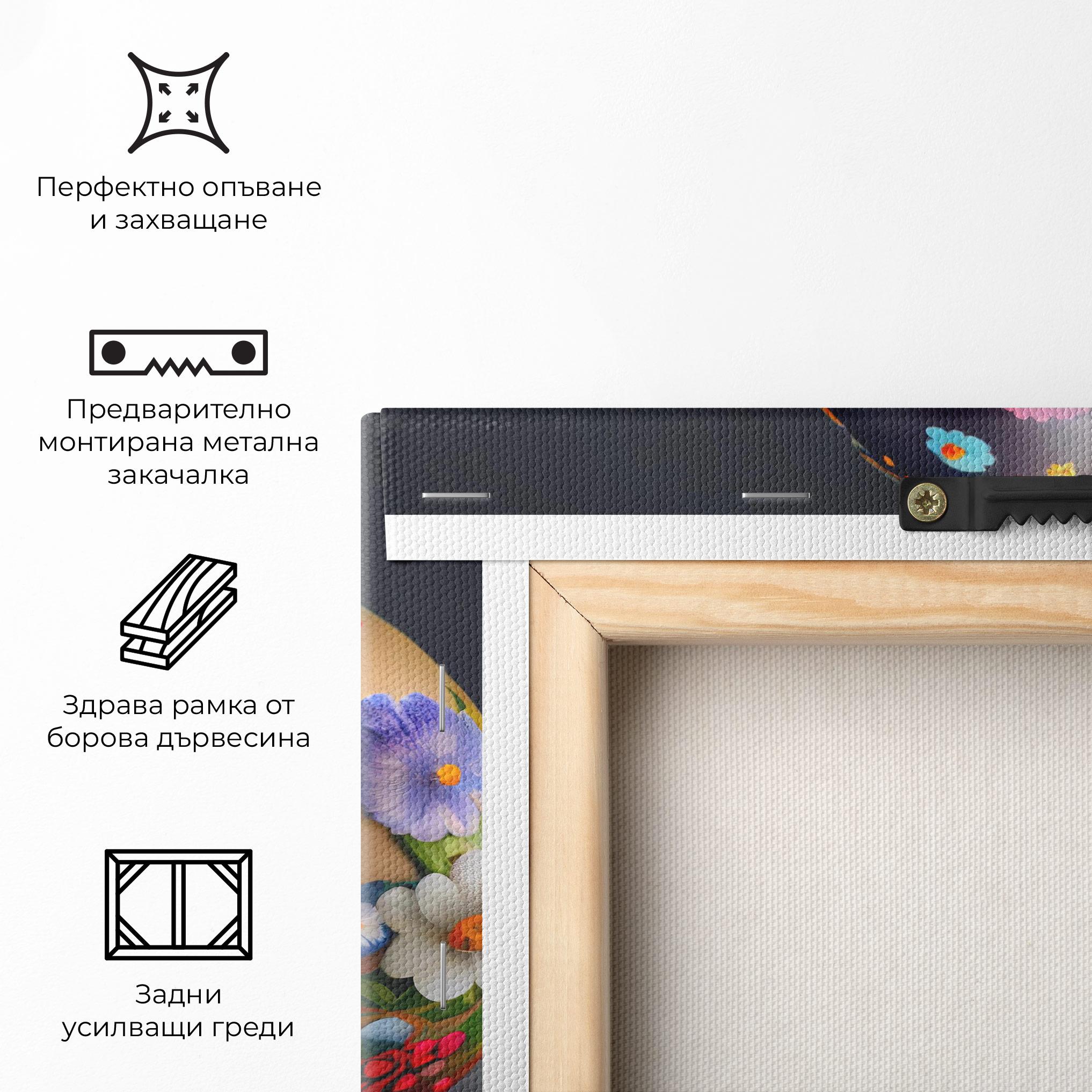 Картина на платно Easter Egs Flowers mockup 5