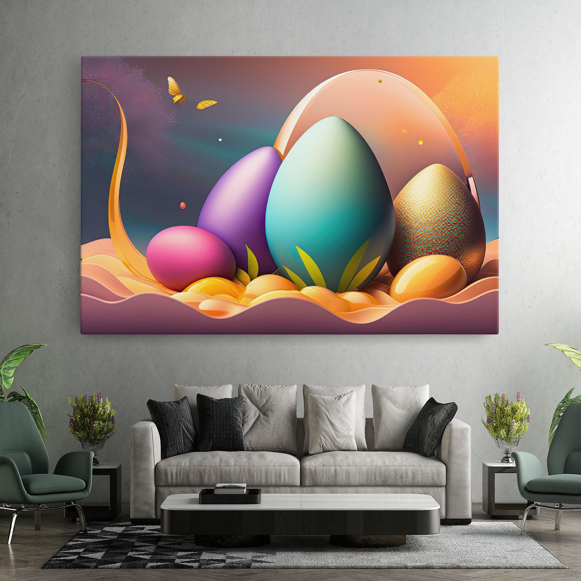 Картина на платно Big Blue Easter Egg mockup 7