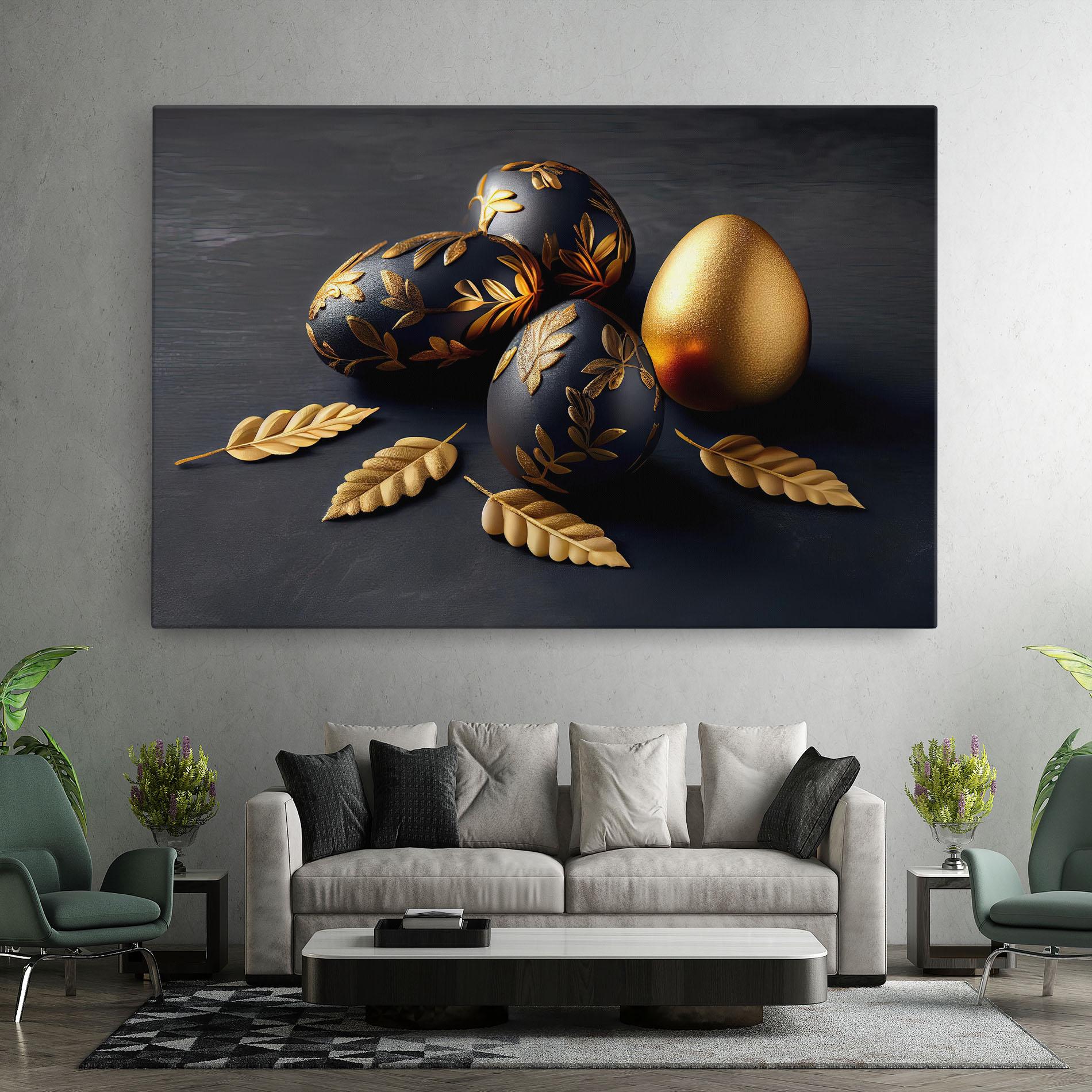 Картина на платно Black Gold Egs mockup 7