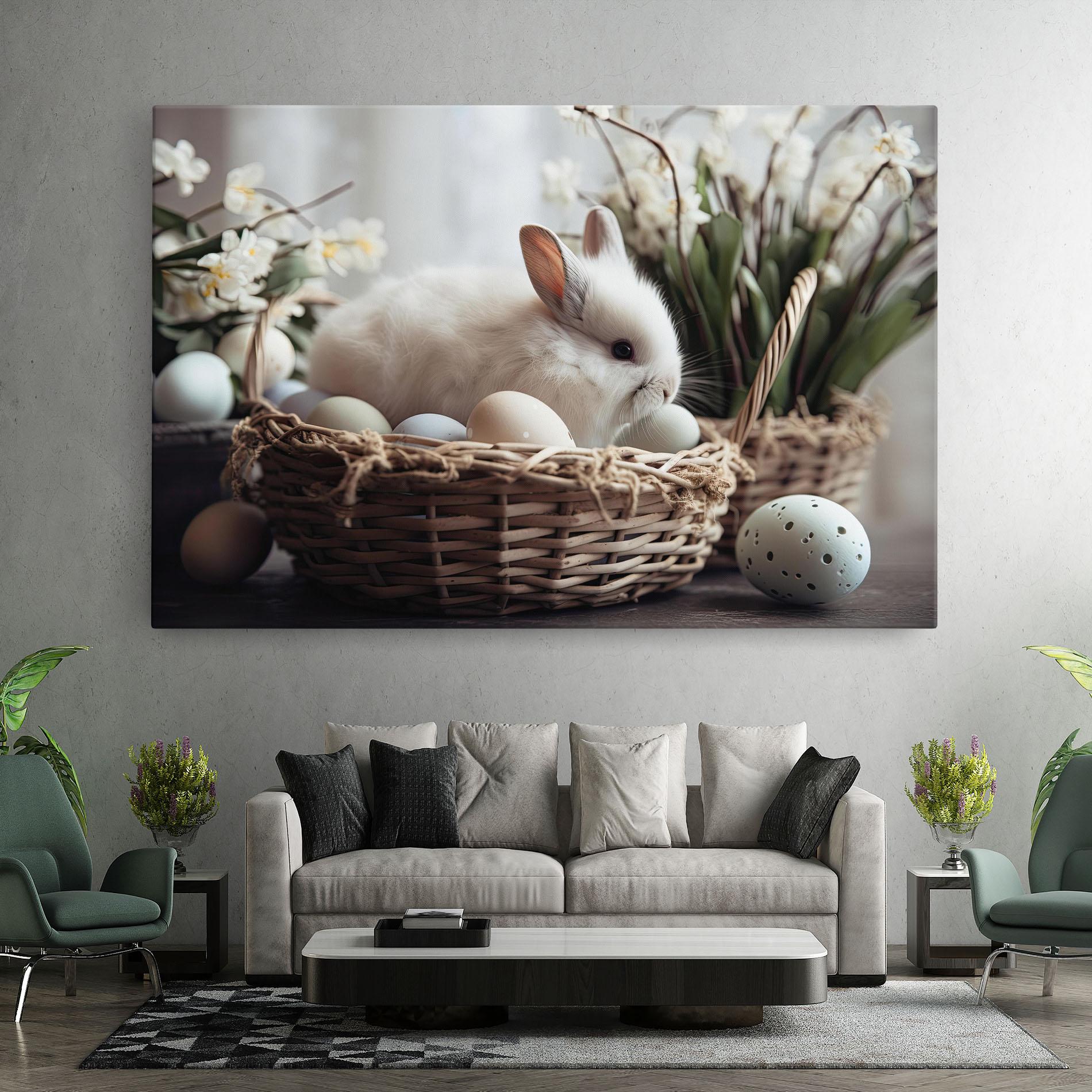 Картина на платно Cute White Easter Eggs mockup 7