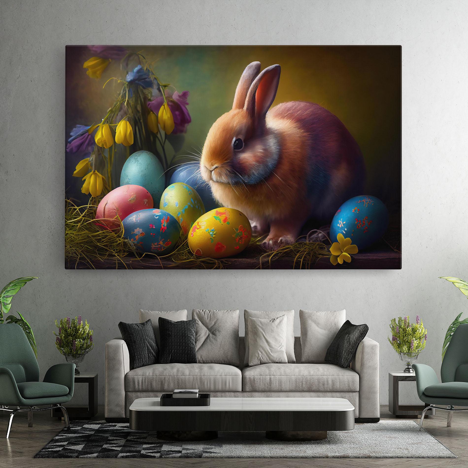 Картина на платно Easter Cute Rabbit mockup 7