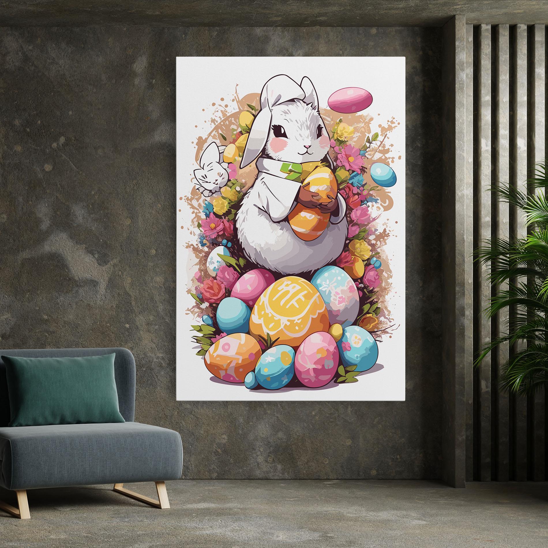 Картина на платно White Easter Bunny mockup 7