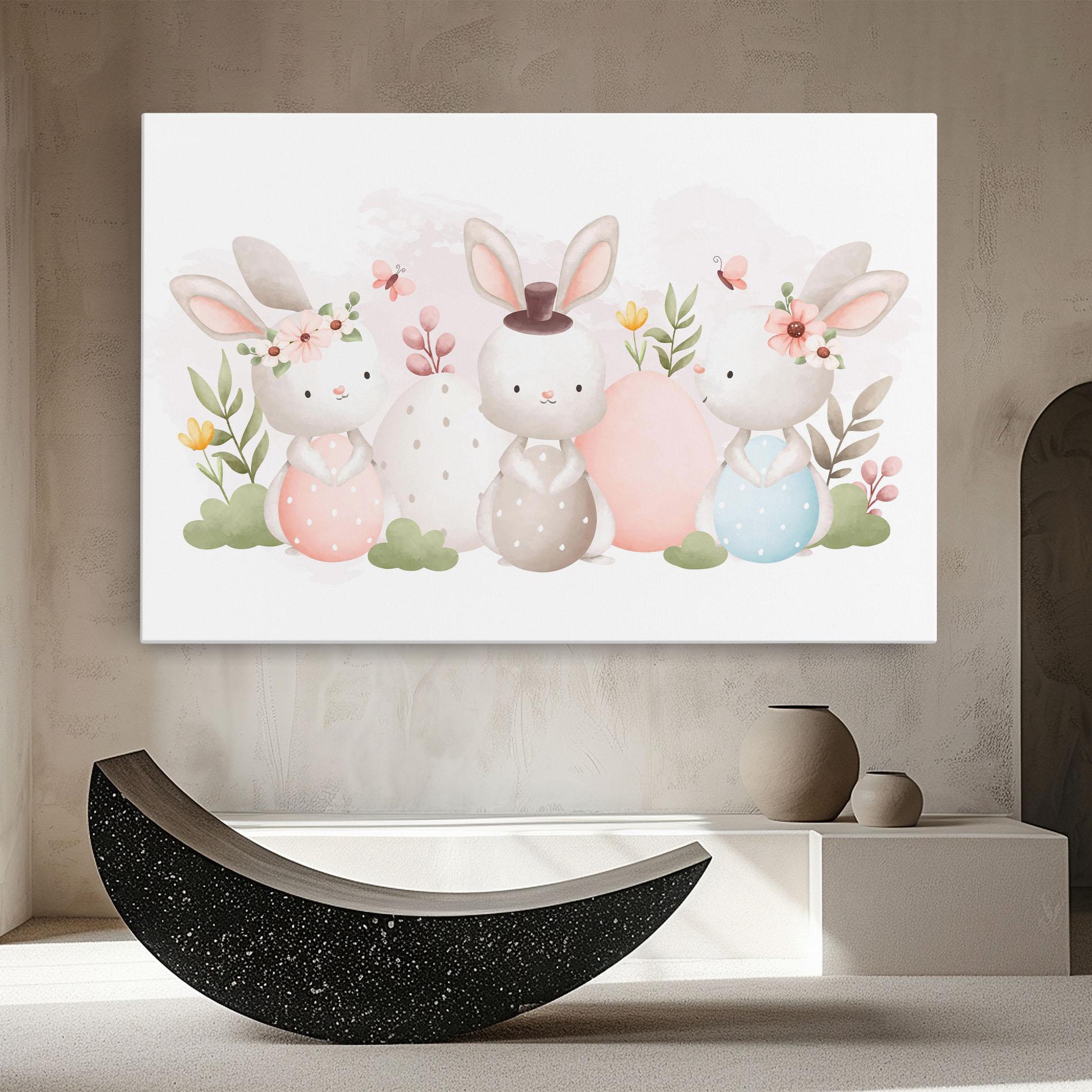Картина на платно Bunny With Hat mockup 8