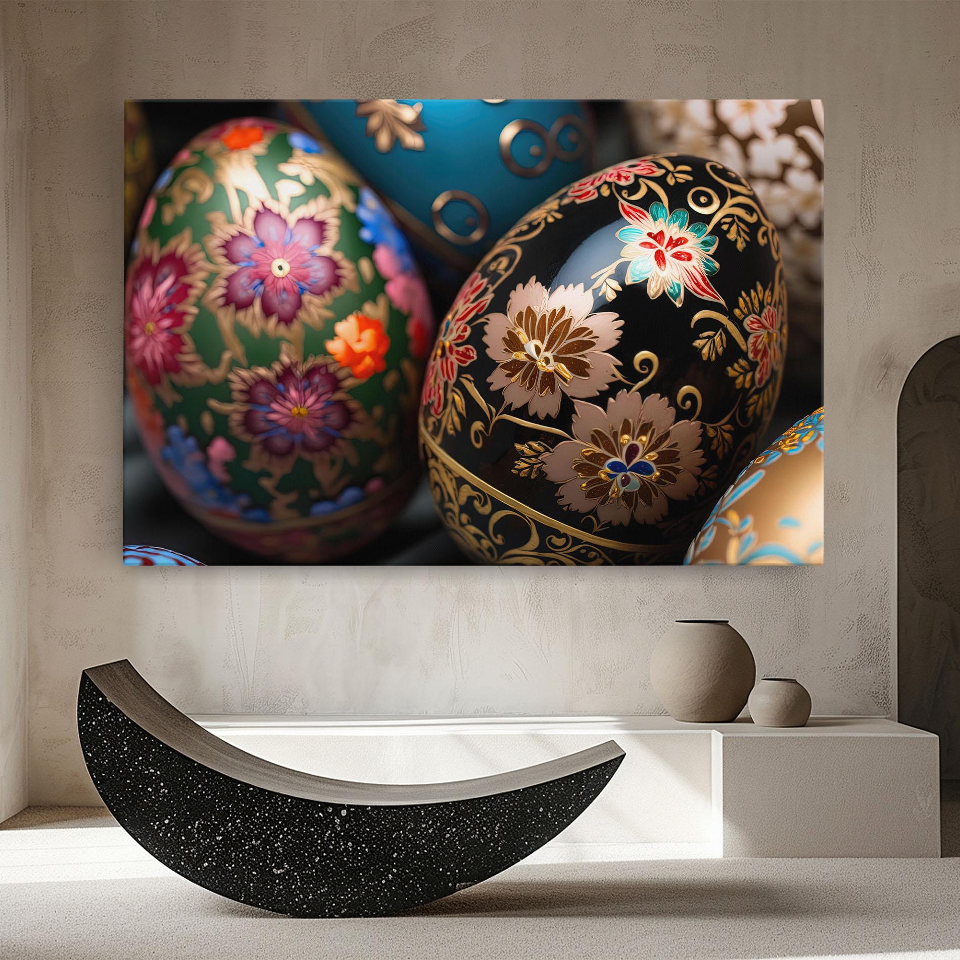 Картина на платно Close Up Painted Eggs mockup 8