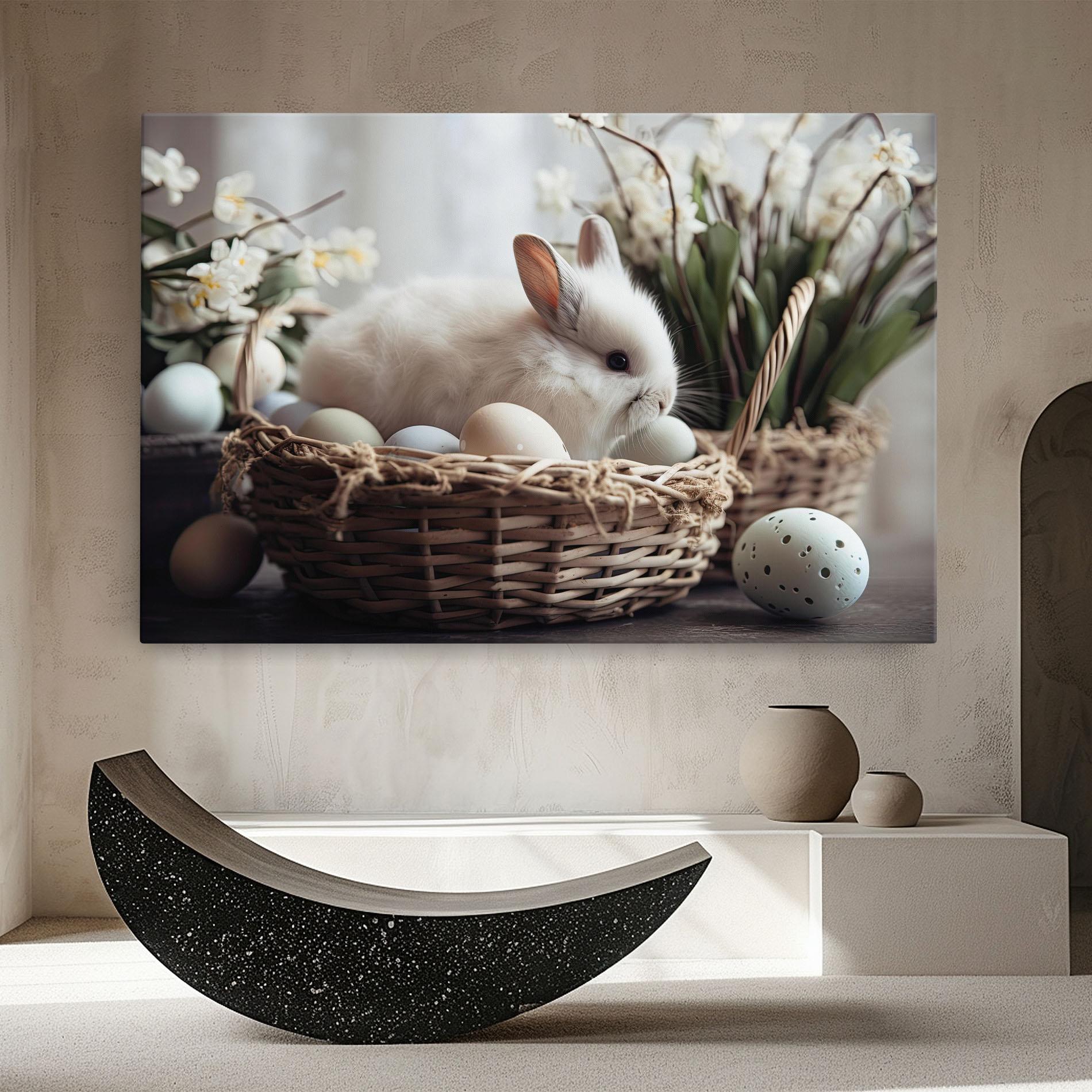 Картина на платно Cute White Easter Eggs mockup 8