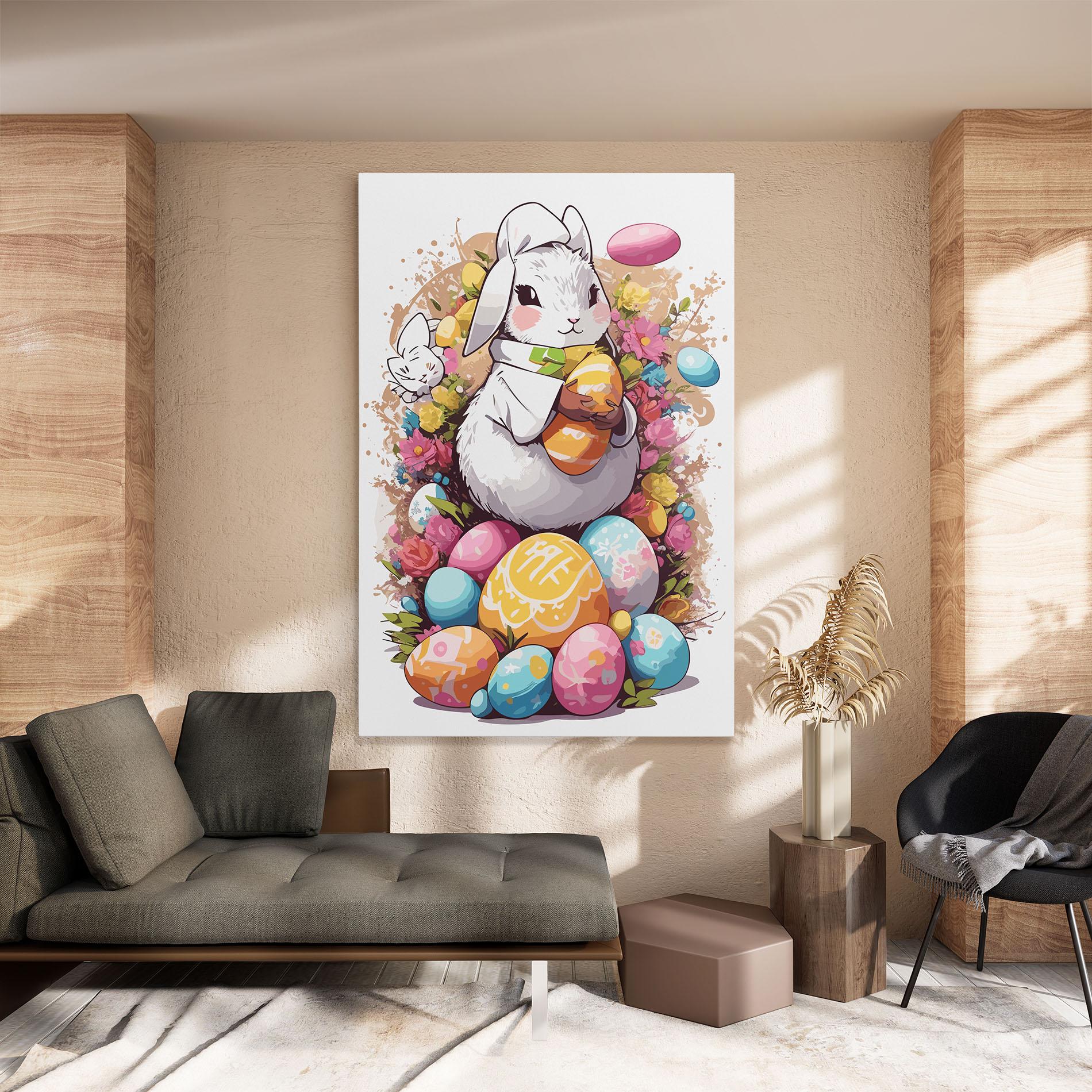 Картина на платно White Easter Bunny mockup 8