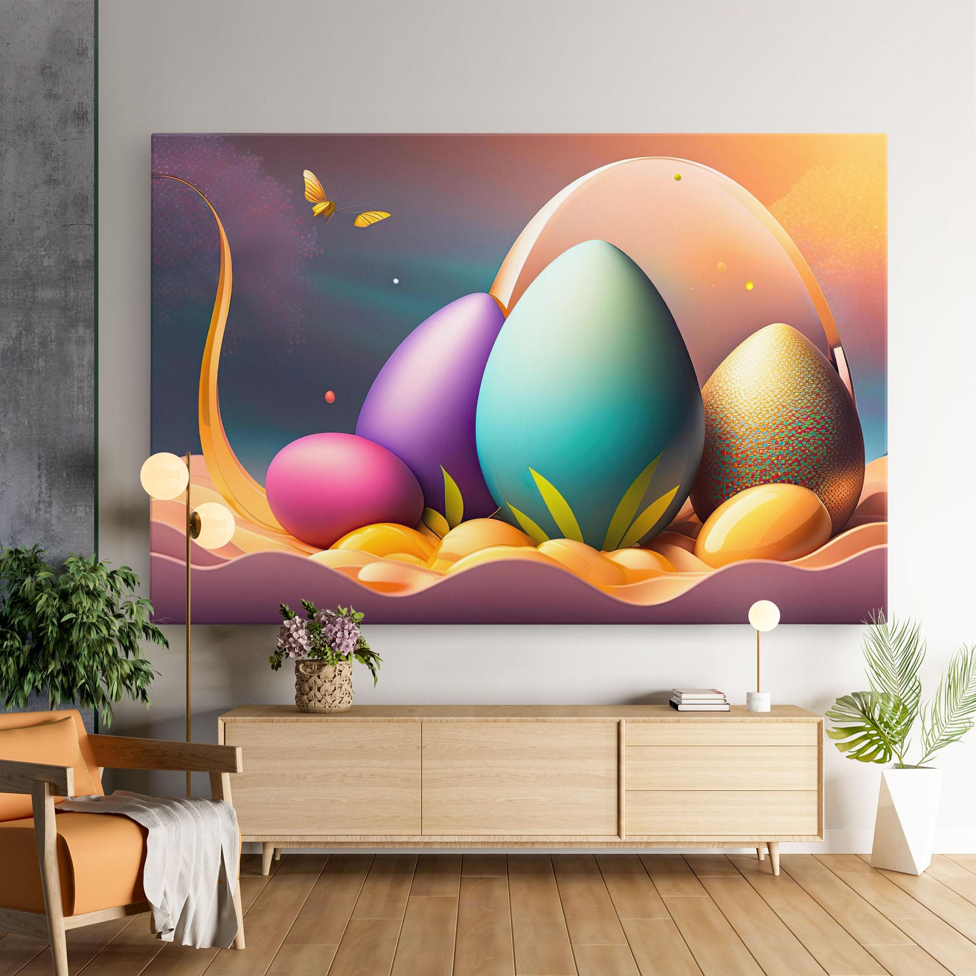 Картина на платно Big Blue Easter Egg mockup 9