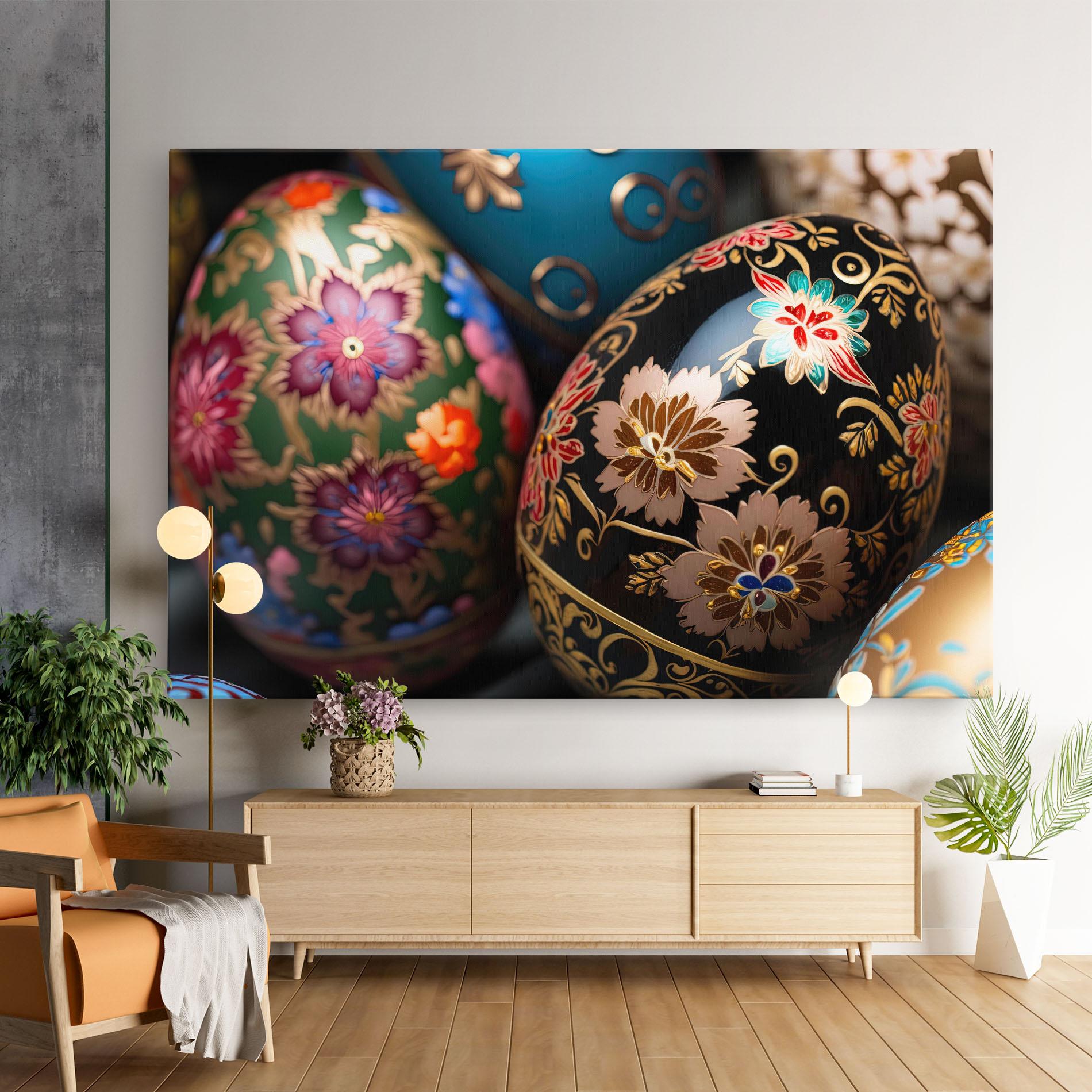 Картина на платно Close Up Painted Eggs mockup 9