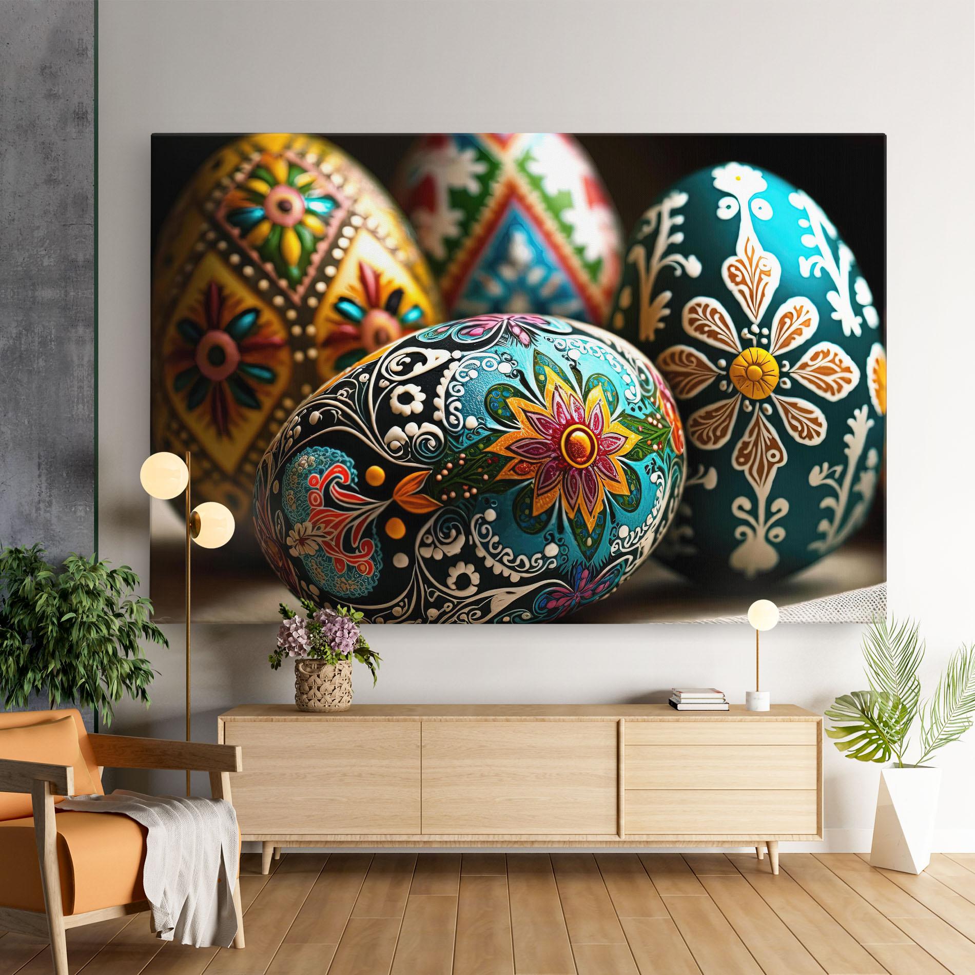 Картина на платно Easter Eggs Ornament mockup 9