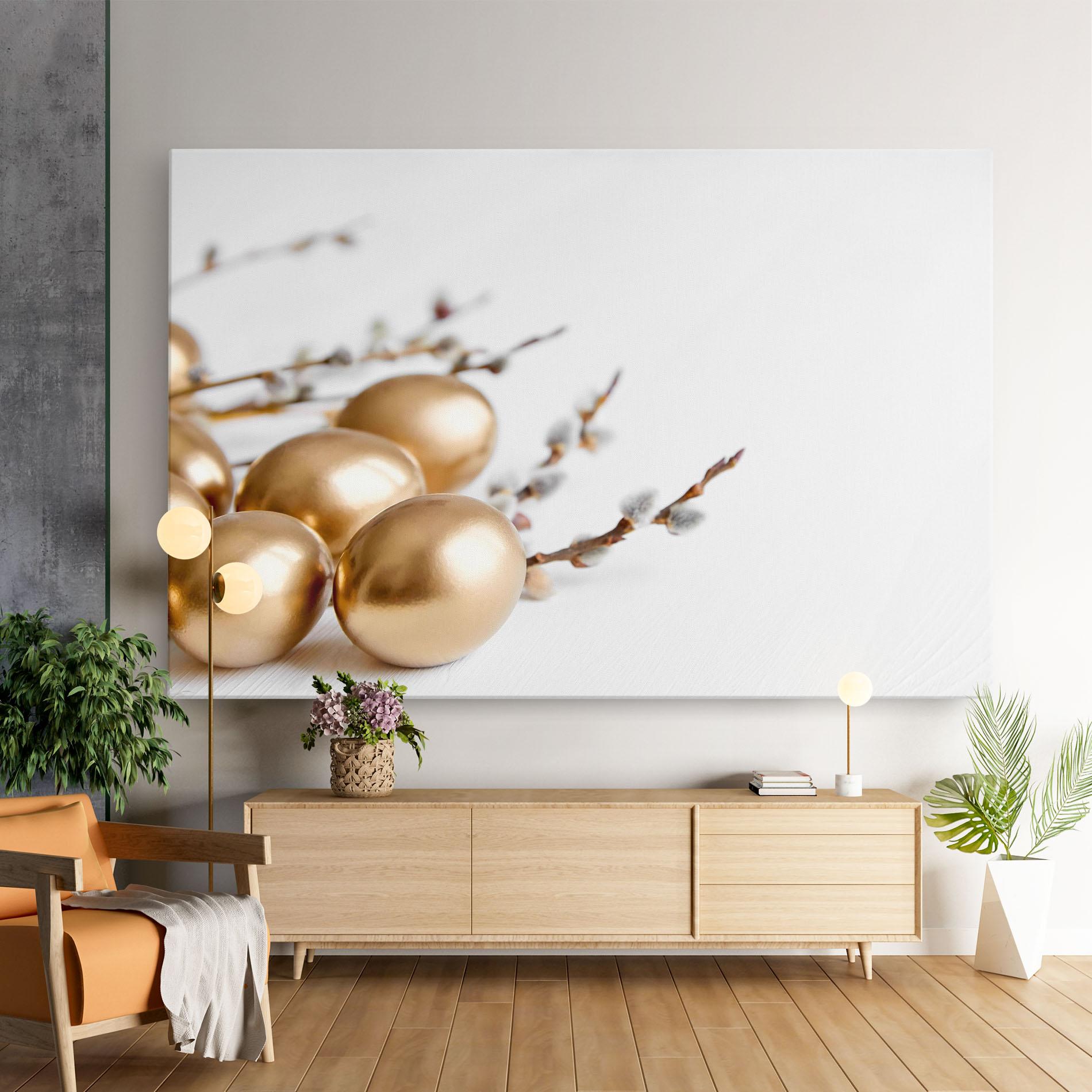 Картина на платно Easter Gold Eggs mockup 9