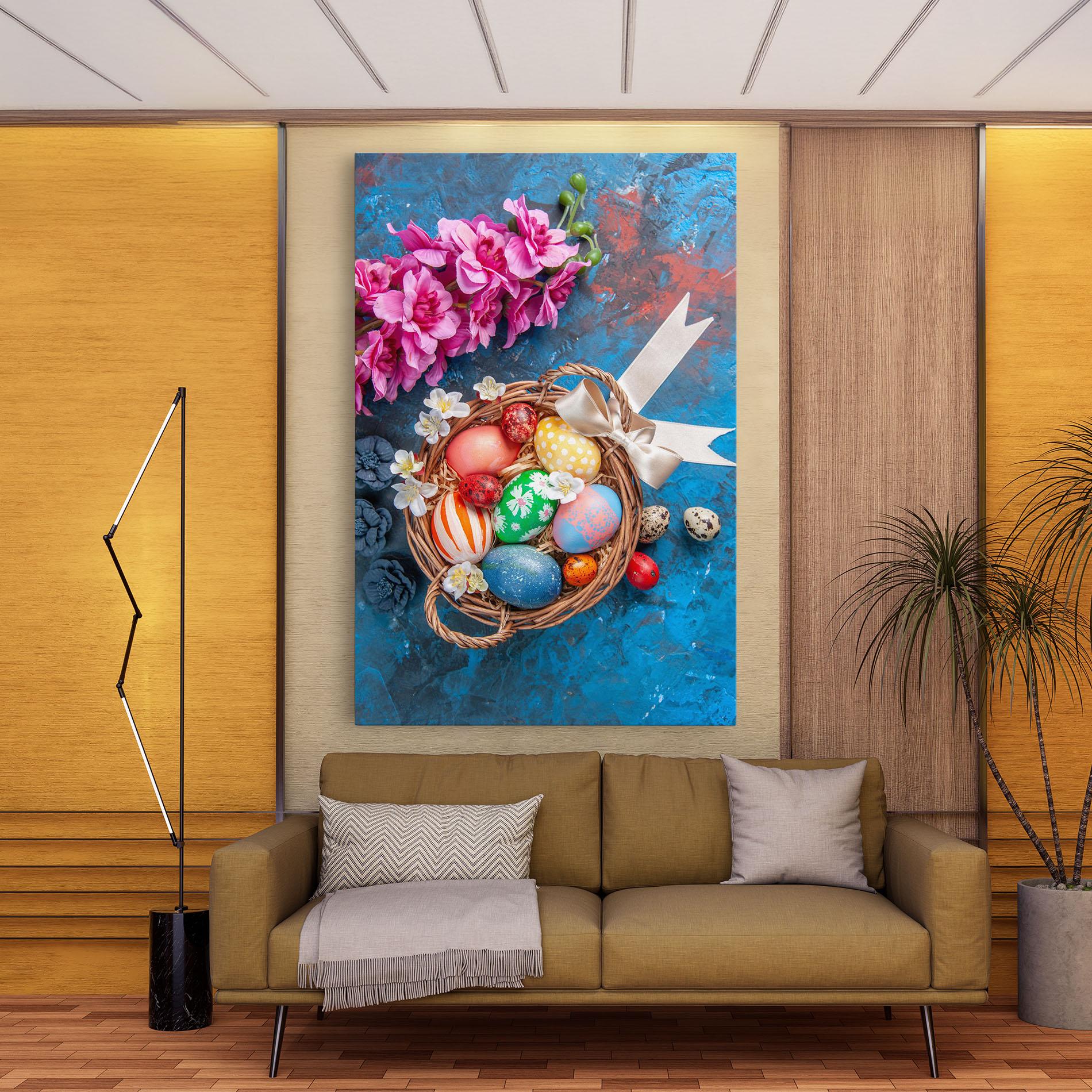 Картина на платно Colored Easter Eggs mockup 9