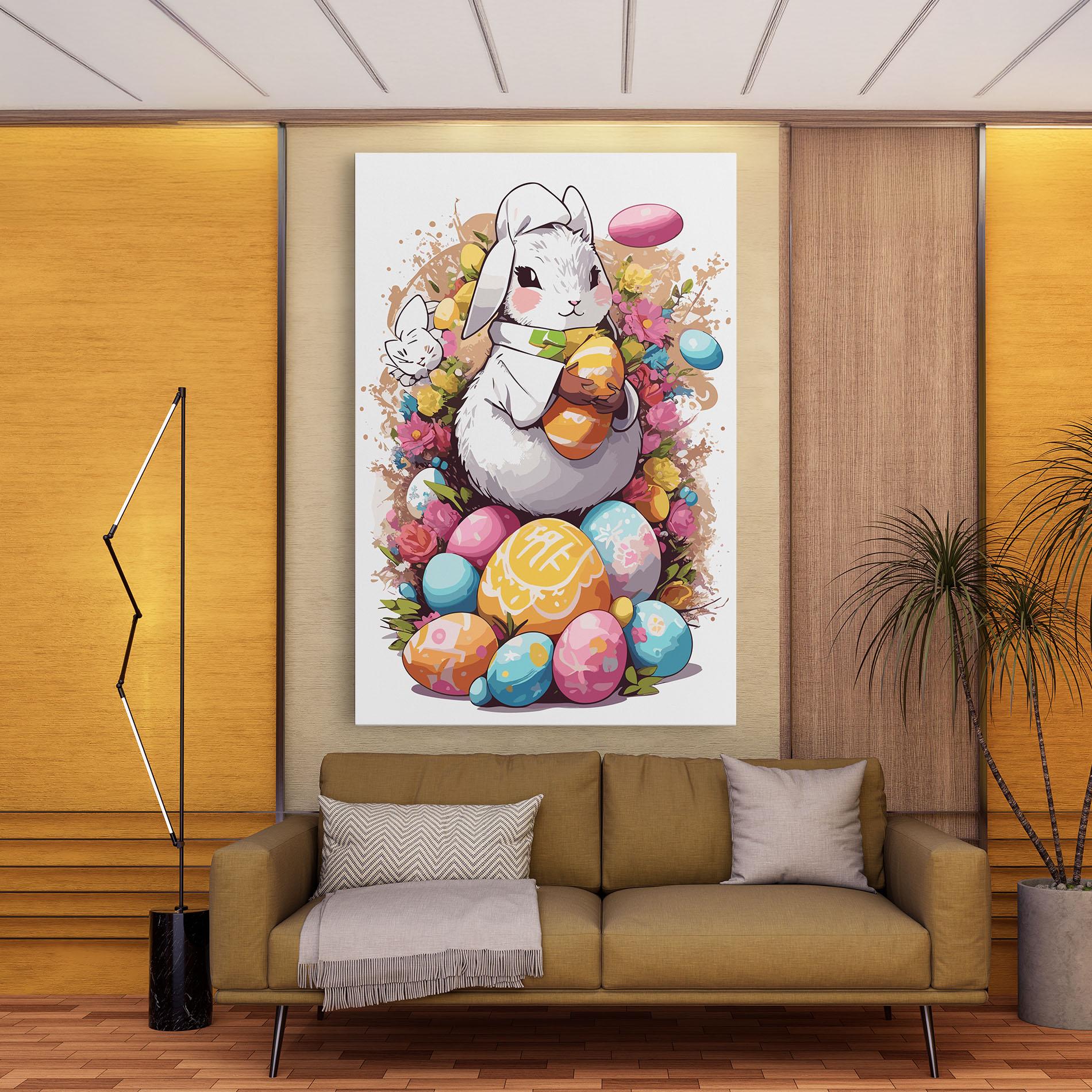 Картина на платно White Easter Bunny mockup 9