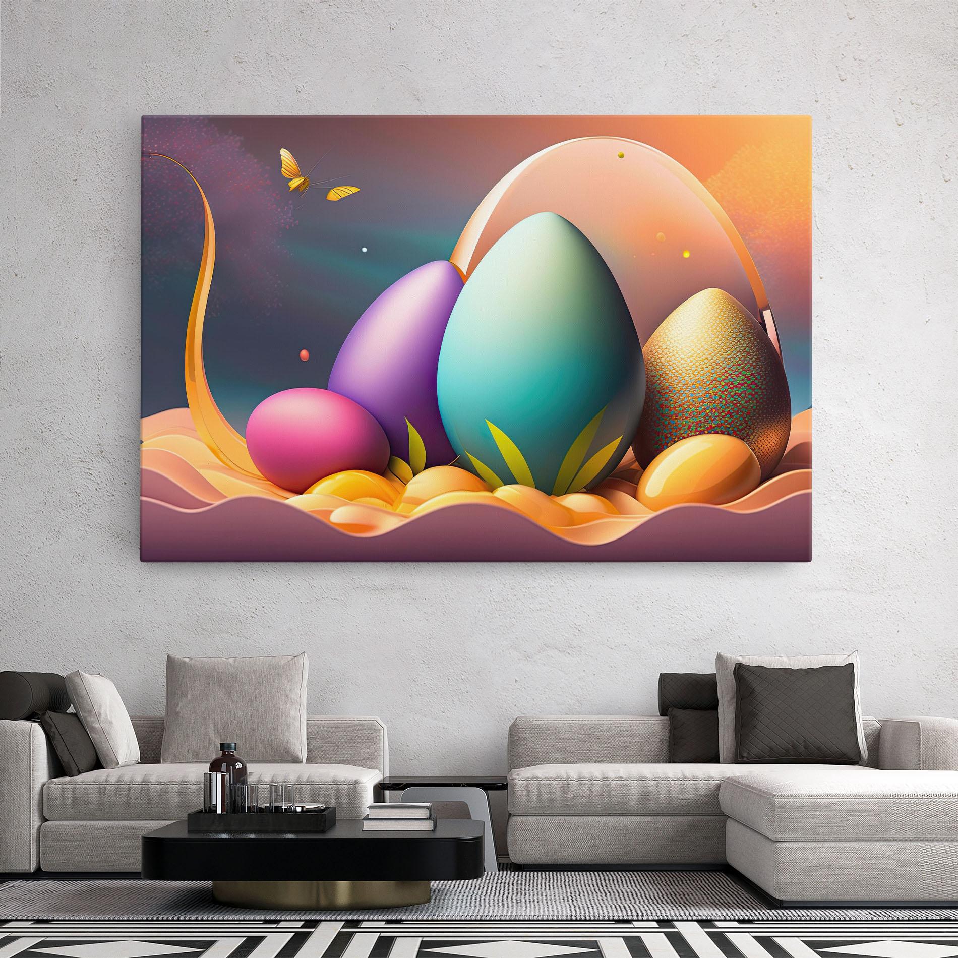 Картина на платно Big Blue Easter Egg mockup 2