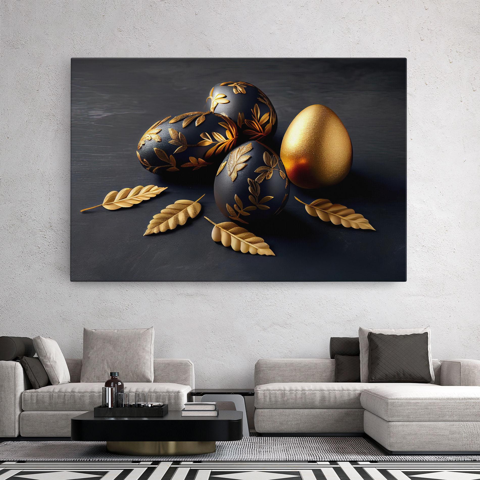 Картина на платно Black Gold Egs mockup 2