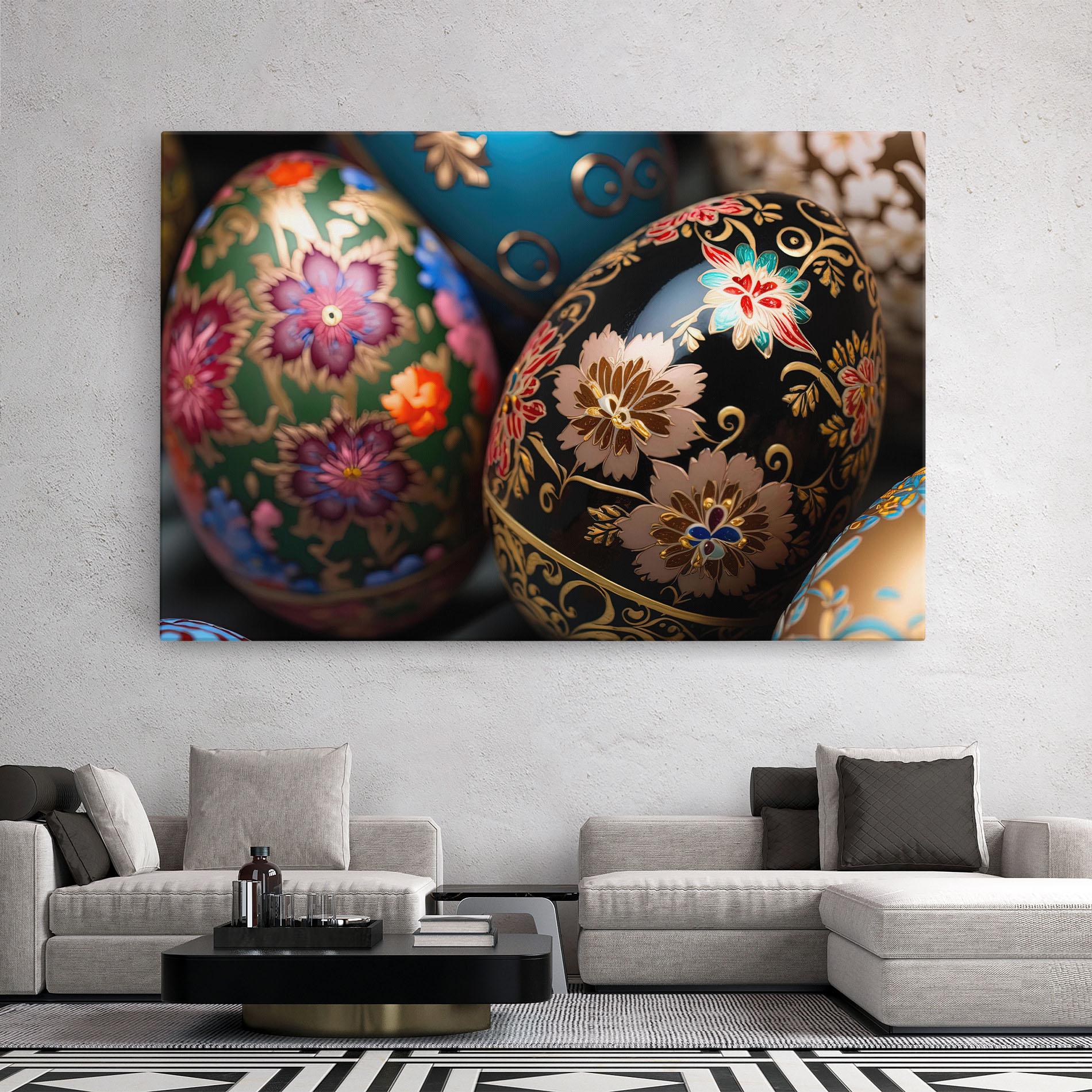 Картина на платно Close Up Painted Eggs mockup 2