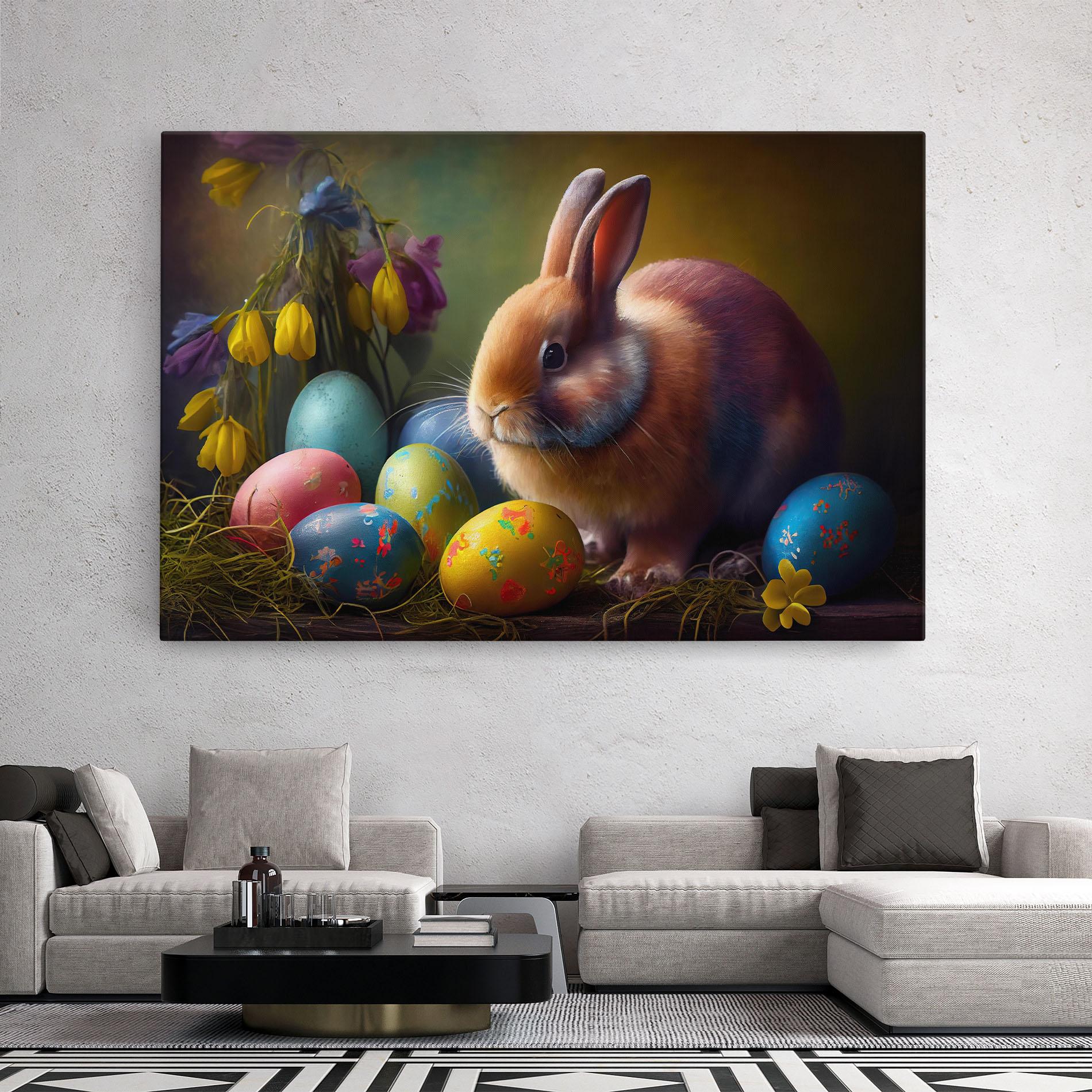 Картина на платно Easter Cute Rabbit mockup 2