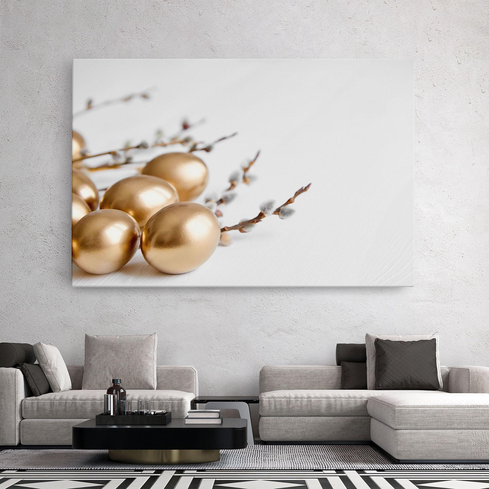 Картина на платно Easter Gold Eggs mockup 2