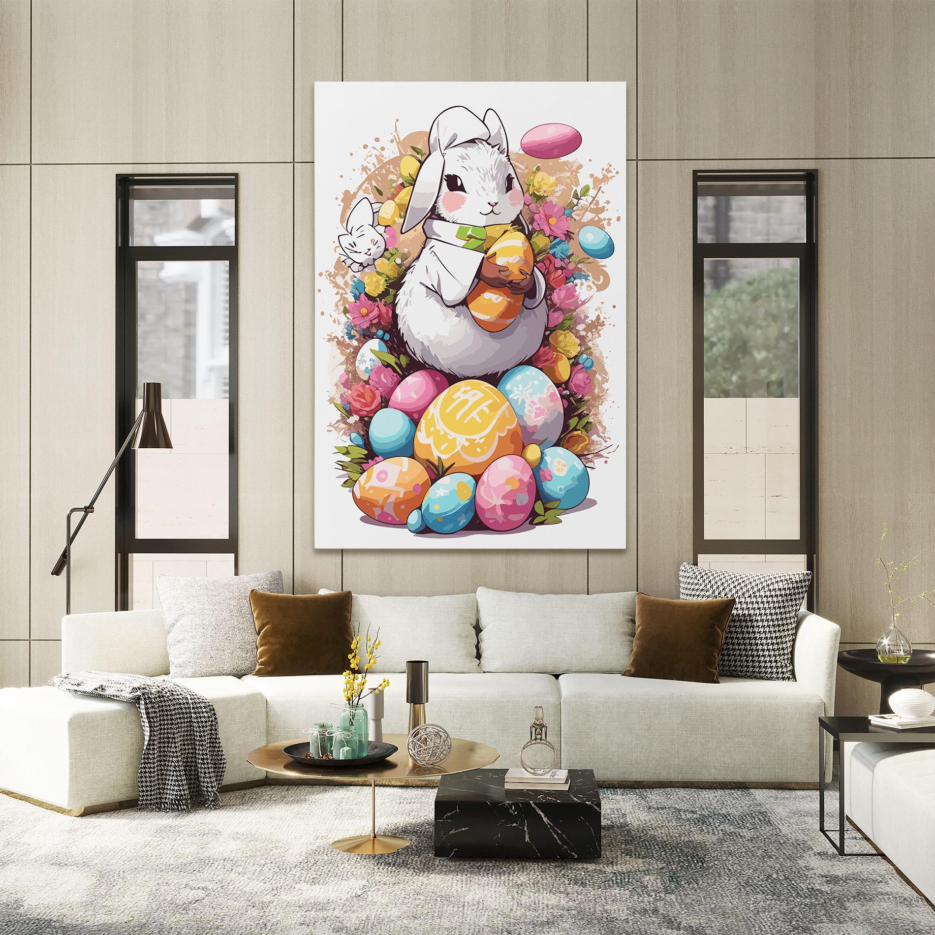 Картина на платно White Easter Bunny mockup 2