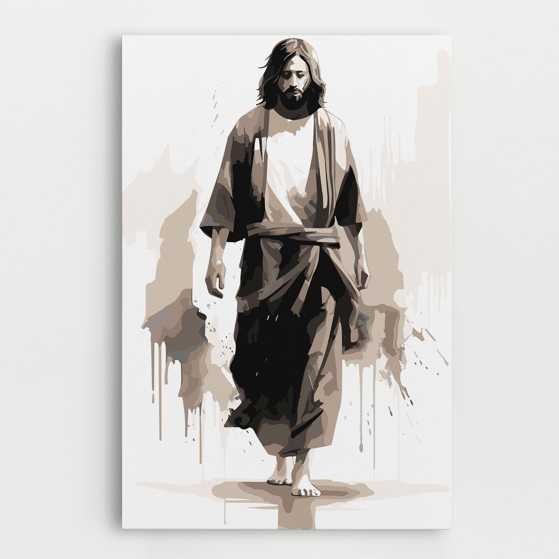 Картина на платно Cream Art Jesus mockup 0