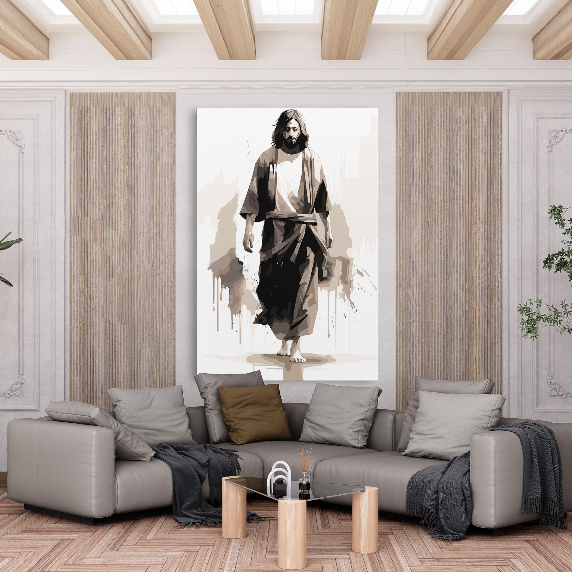 Картина на платно Cream Art Jesus mockup 6
